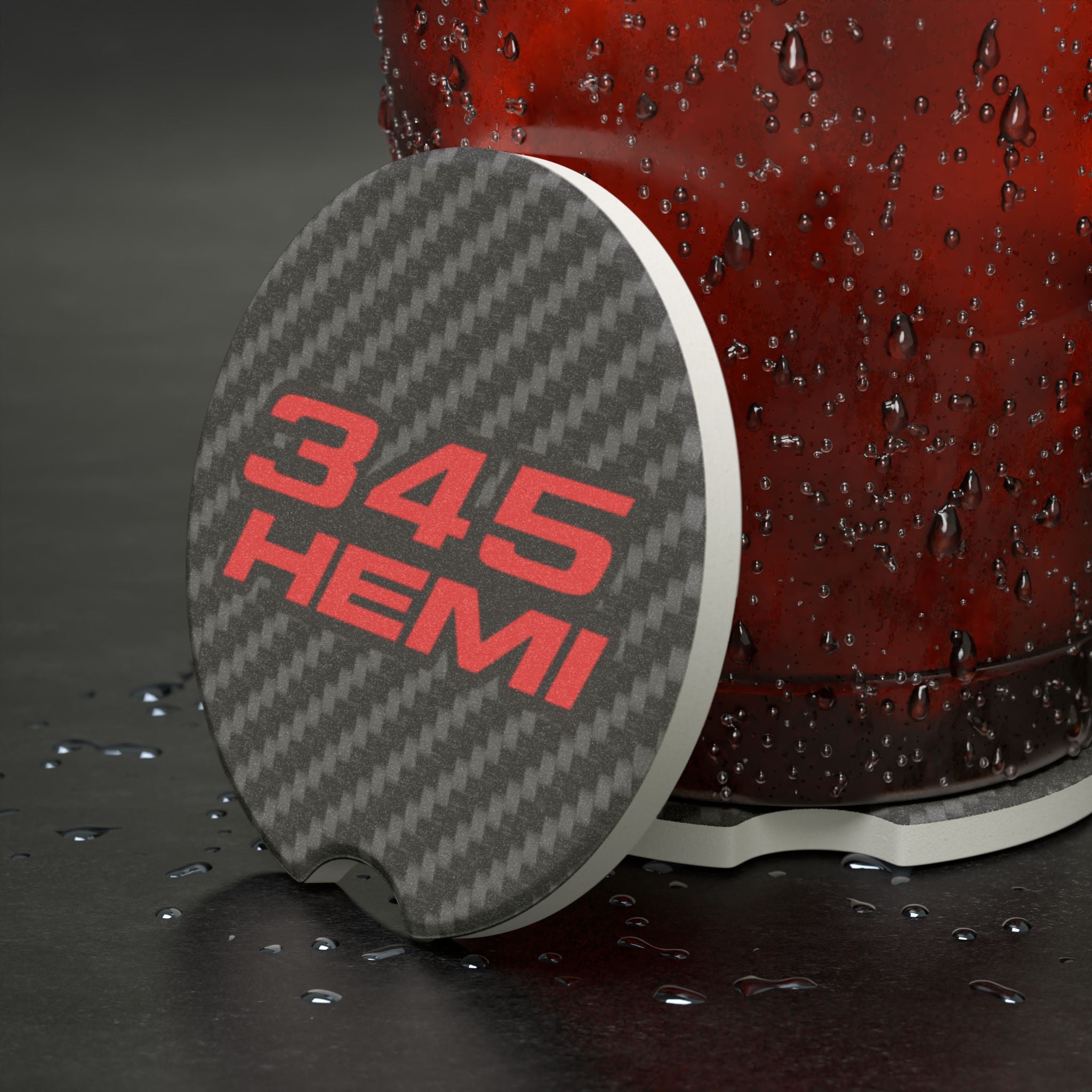 345 Hemi Carbon Fiber Soapstone Car Coaster