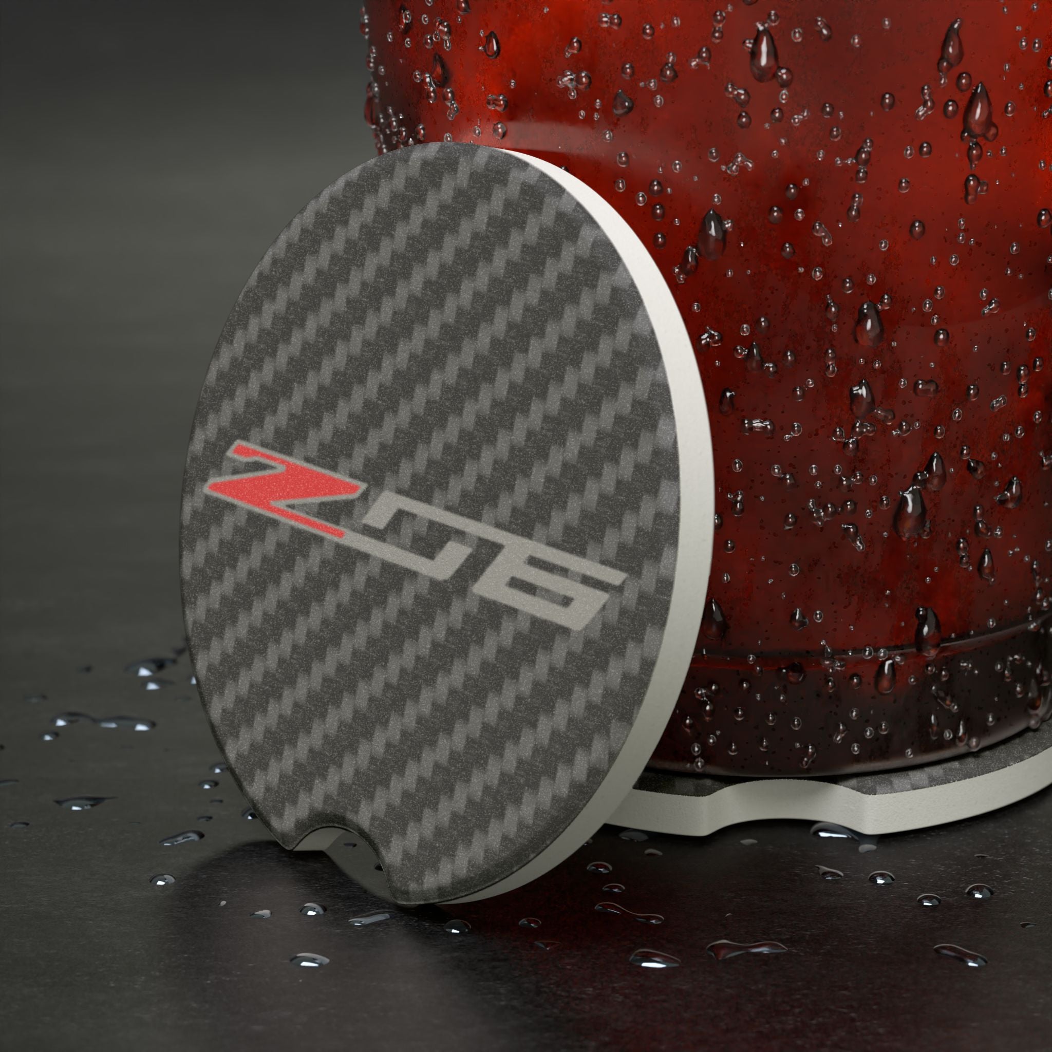 Corvette Z06 Carbon Fiber Soapstone Car Coaster