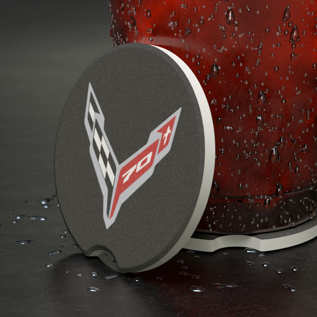 Corvette C8 70th Anniversary Soapstone Car Coaster