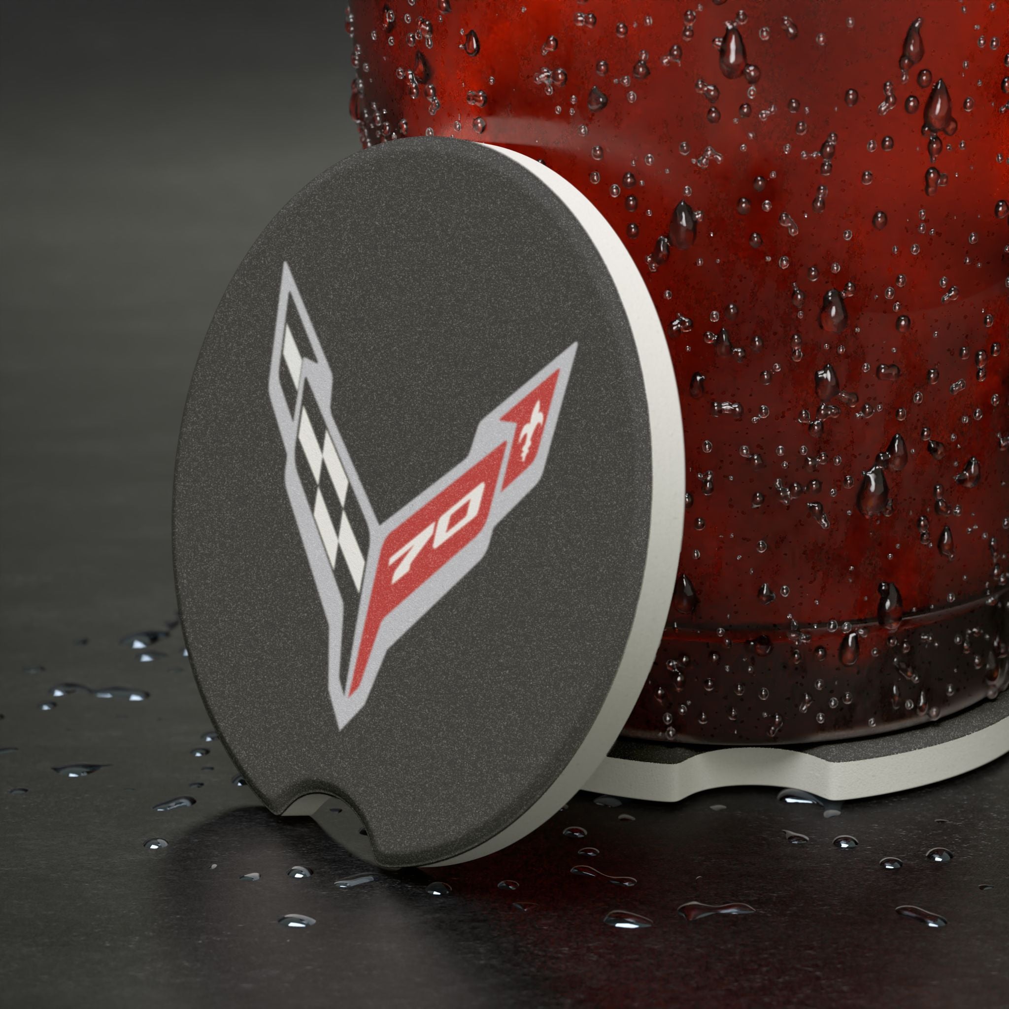 Corvette C8 70th Anniversary Soapstone Car Coaster