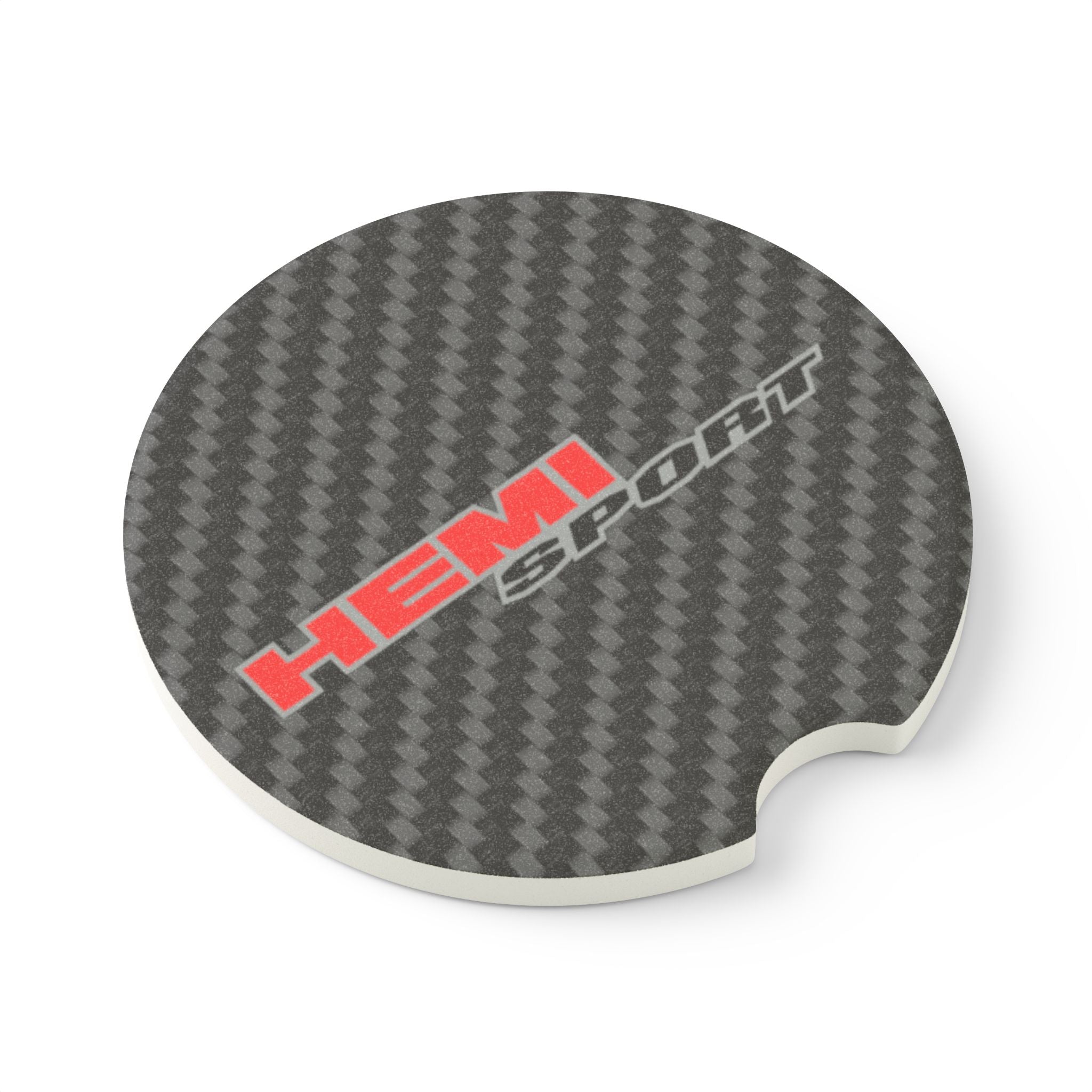Hemi Sport Carbon Fiber Soapstone Car Coaster