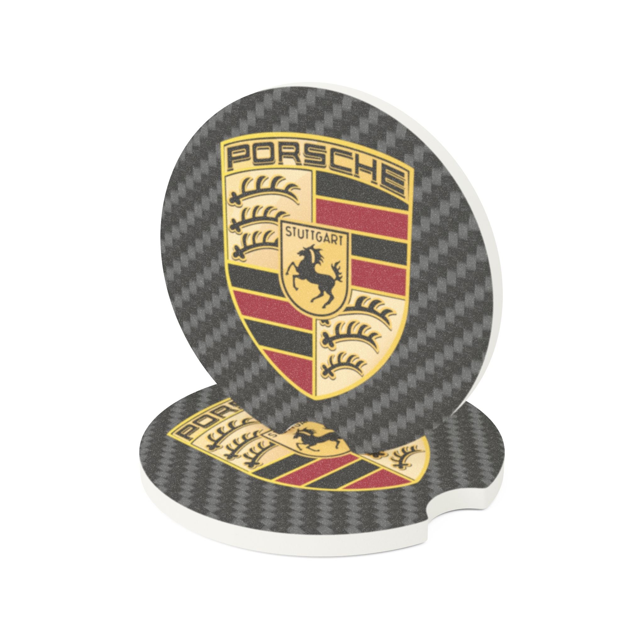 Porsche Carbon Fiber Soapstone Car Coaster