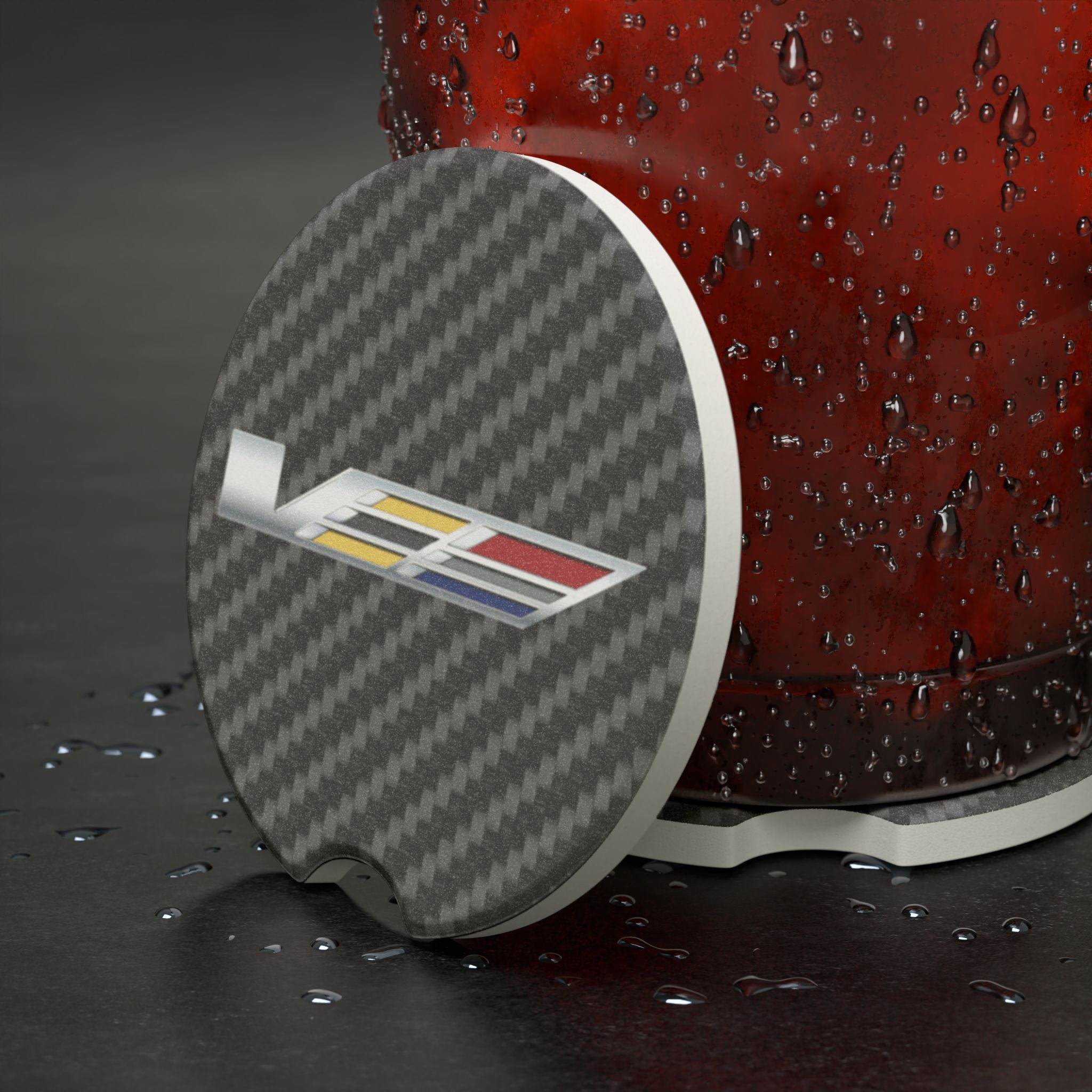 Cadillac V Series V3 Carbon Fiber Soapstone Car Coaster