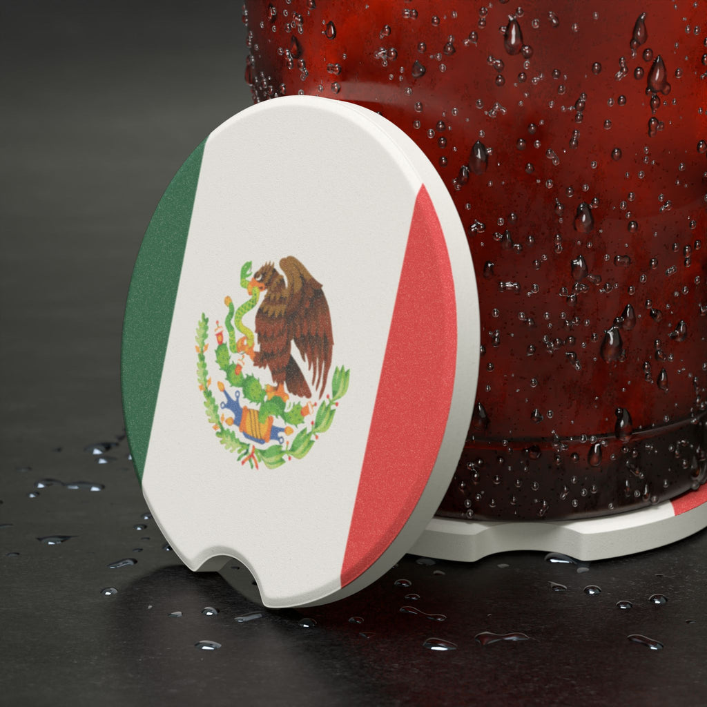 Mexican Flag Soapstone Car Coaster