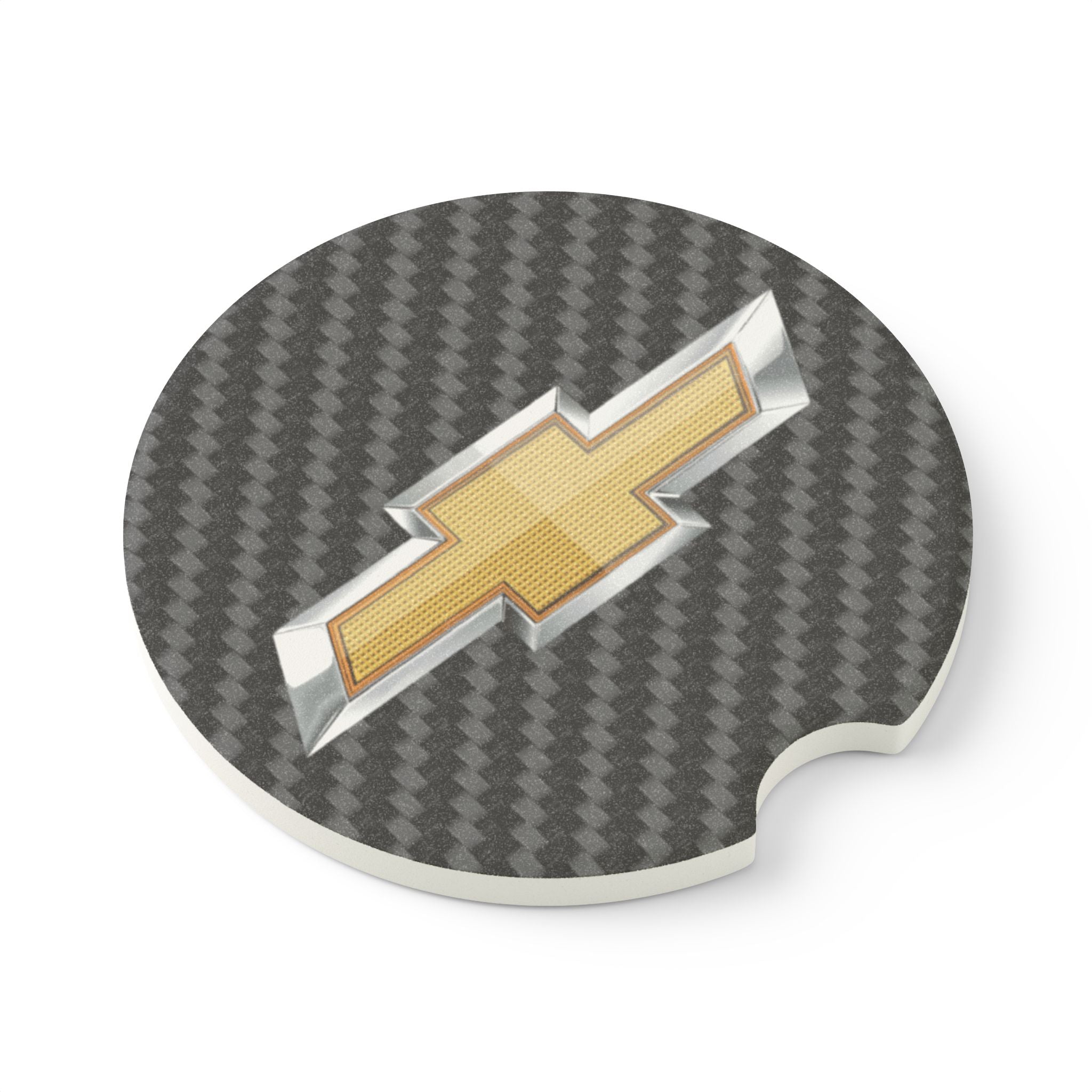 Chevy Carbon Fiber Soapstone Car Coaster