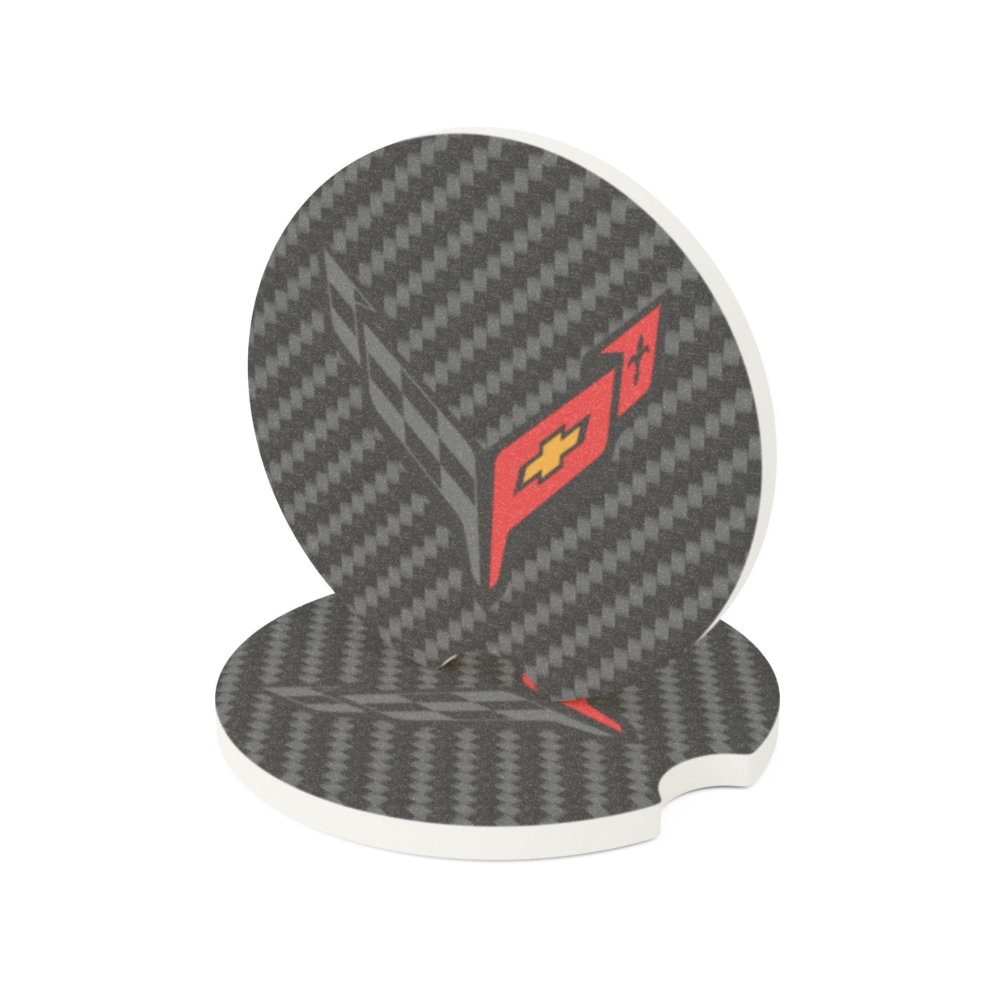 Corvette C8 Dark Carbon Fiber Soapstone Car Coaster