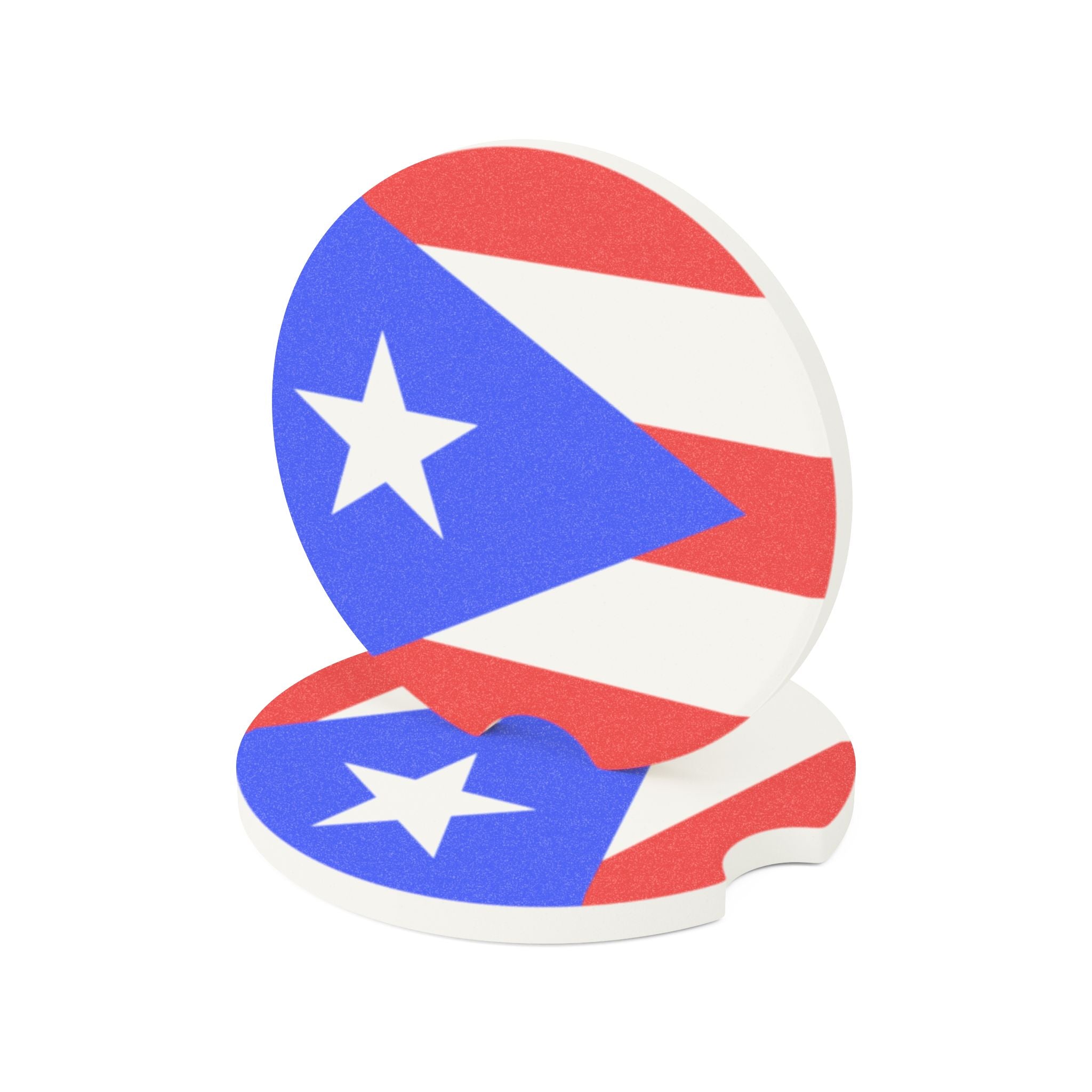 Puerto Rico Flag Soapstone Car Coaster