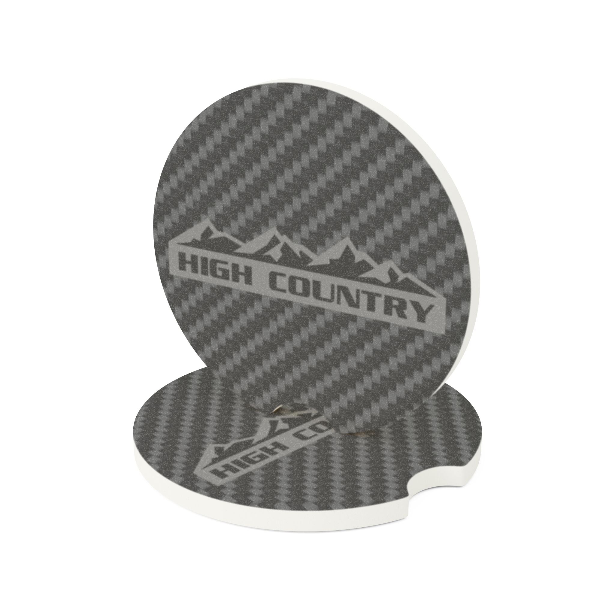 Chevy High Country Carbon Fiber Soapstone Car Coaster