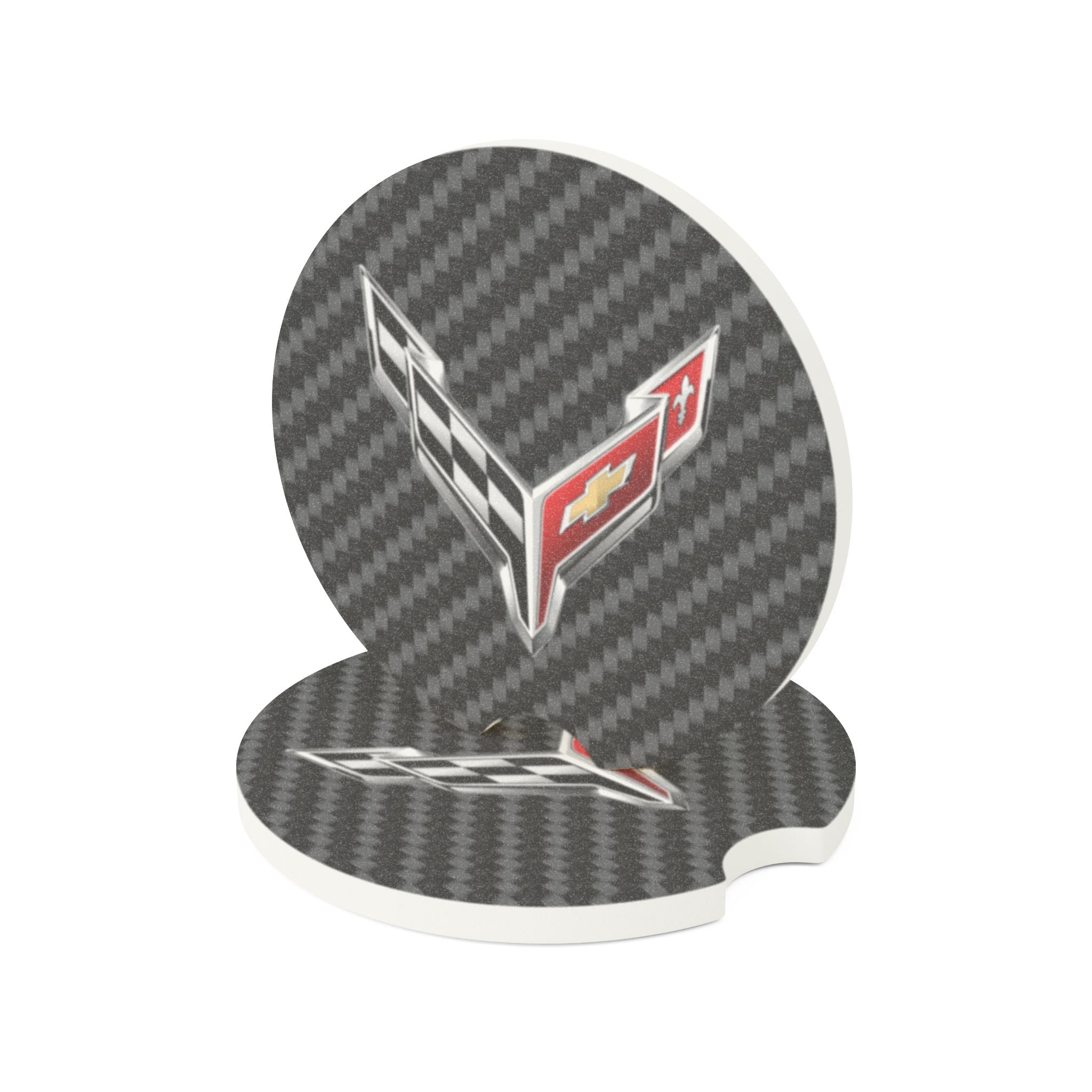 Corvette C8 Carbon Fiber Soapstone Car Coaster