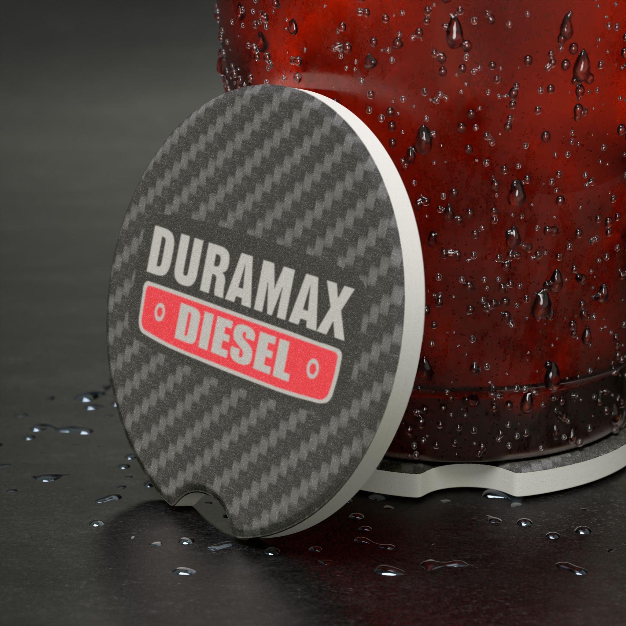 Duramax Diesel Carbon Fiber Soapstone Car Coaster