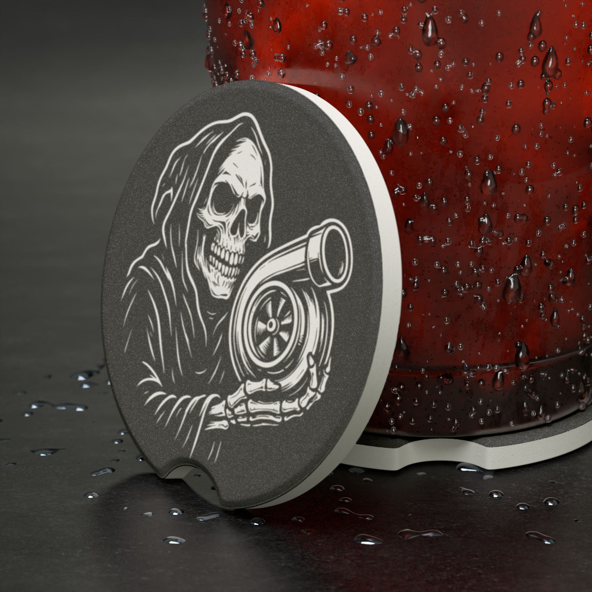 Grim Reaper Turbo Soapstone Car Coaster