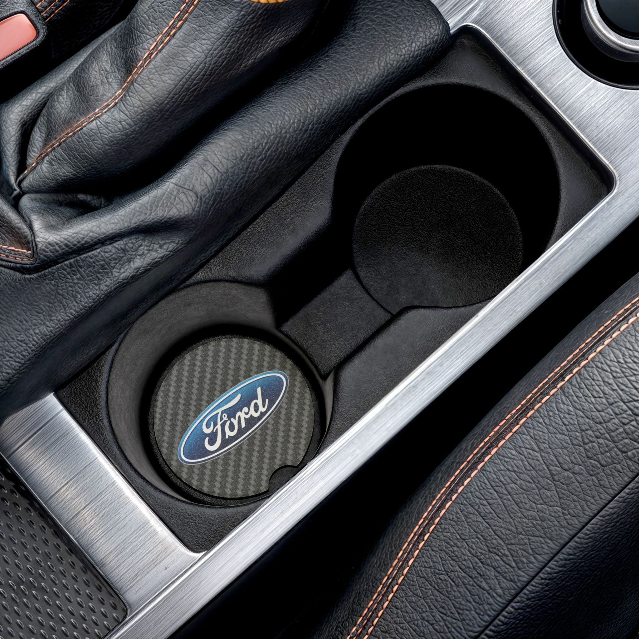 Ford Soapstone Carbon Fiber Car Coaster