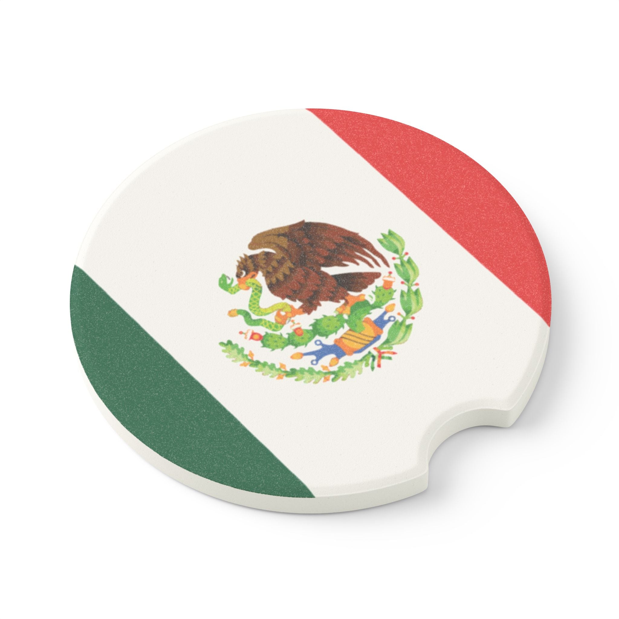 Mexican Flag Soapstone Car Coaster