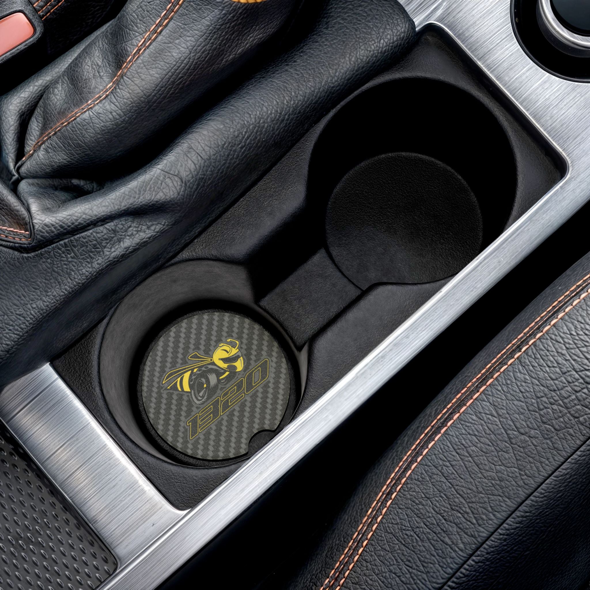 1320 Scat Pack Angry Bee Carbon Fiber Soapstone Car Coaster