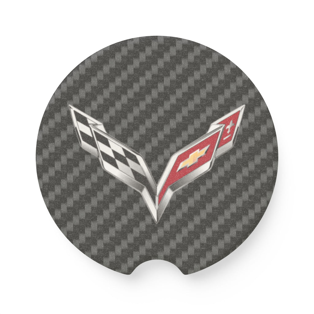 Corvette C7 Carbon Fiber Soapstone Car Coaster