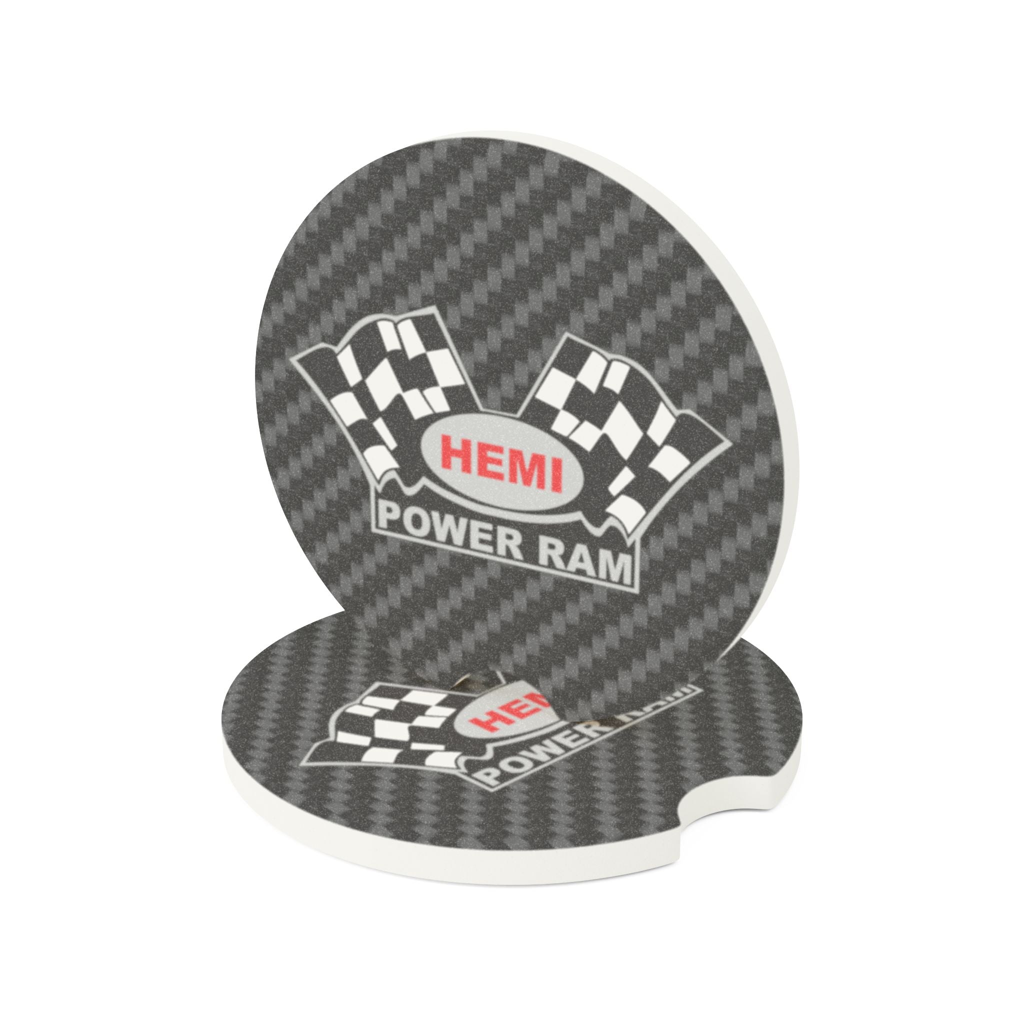 Hemi Power Ram Carbon Fiber Soapstone Car Coaster