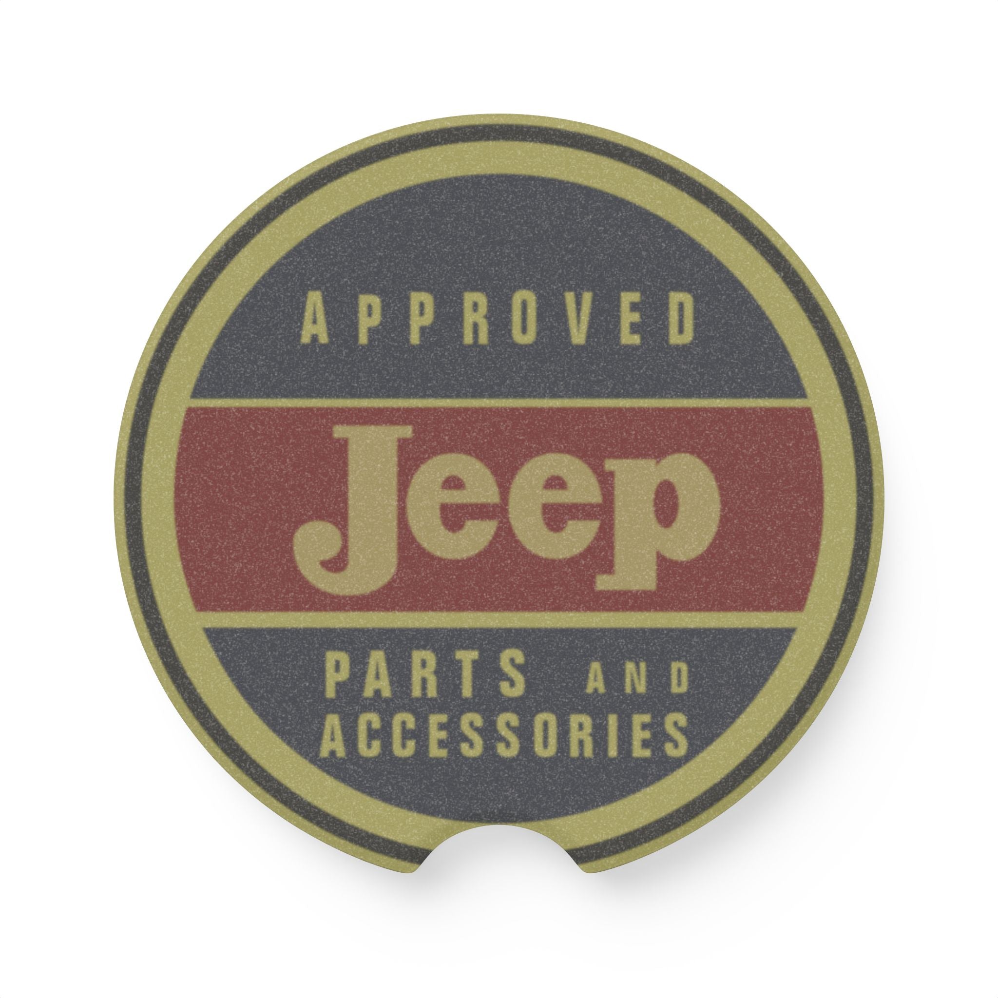 Jeep Approved Parts and Accessories Carbon Fiber Soapstone Car Coaster