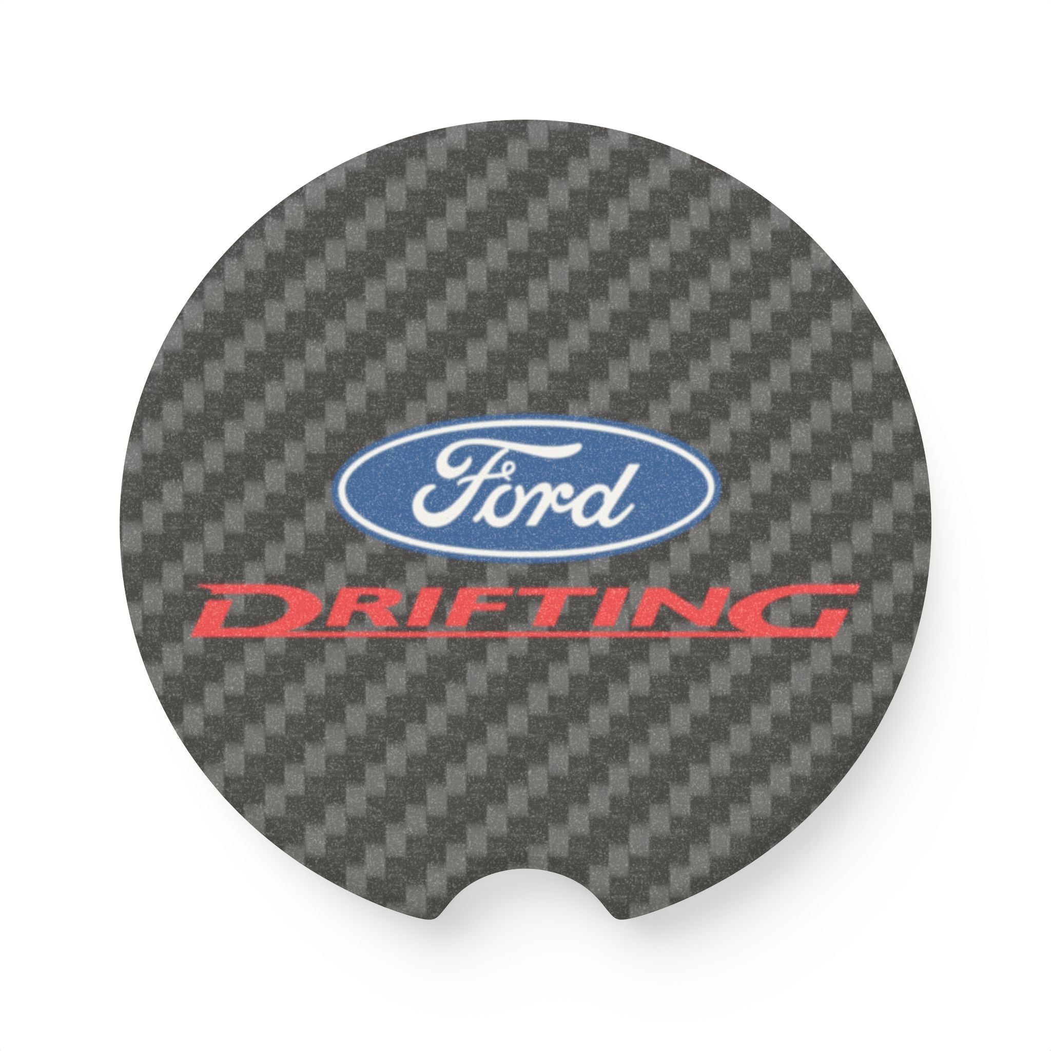 Ford Drifting Carbon Fiber Soapstone Car Coaster