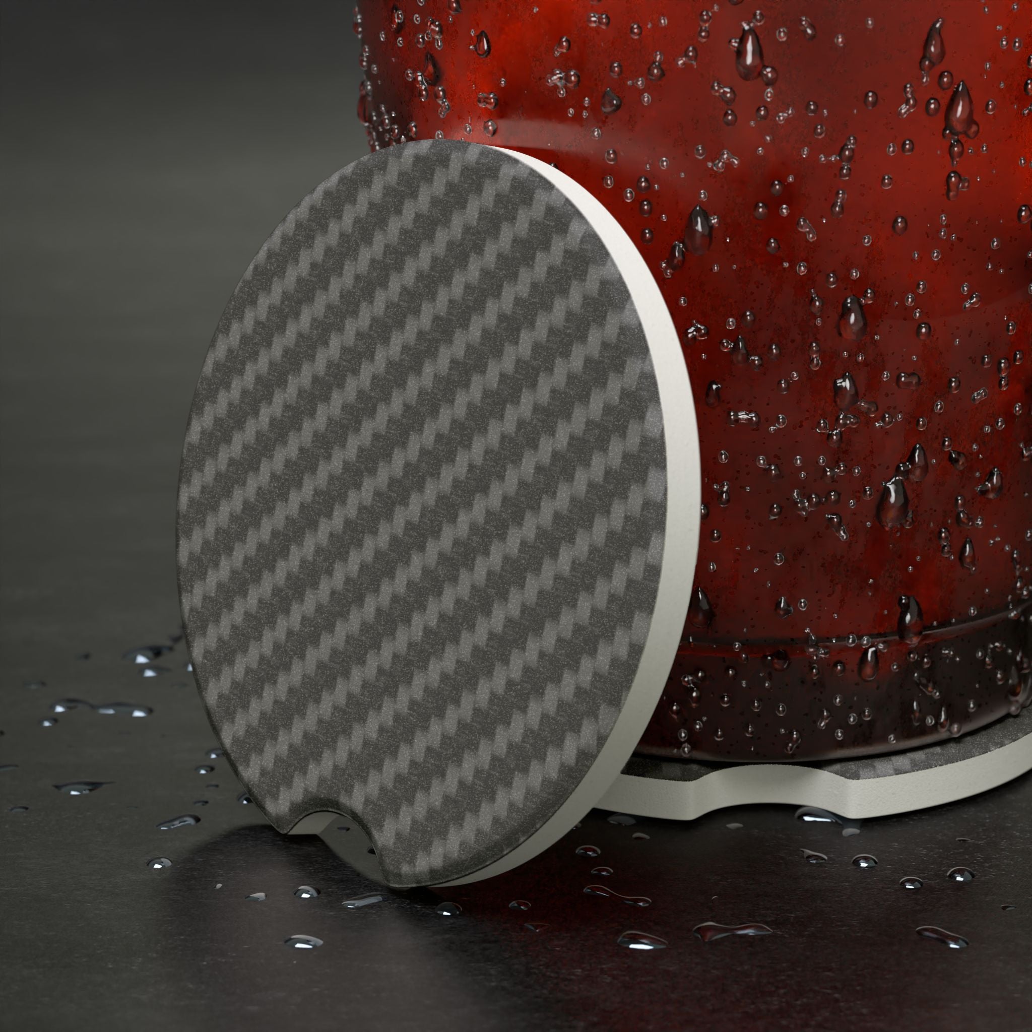 Carbon Fiber Soapstone Cup Holder Car Coaster