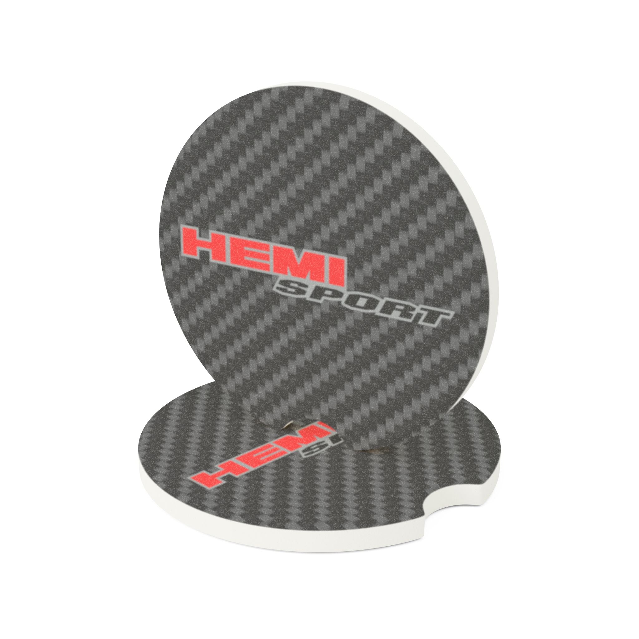 Hemi Sport Carbon Fiber Soapstone Car Coaster