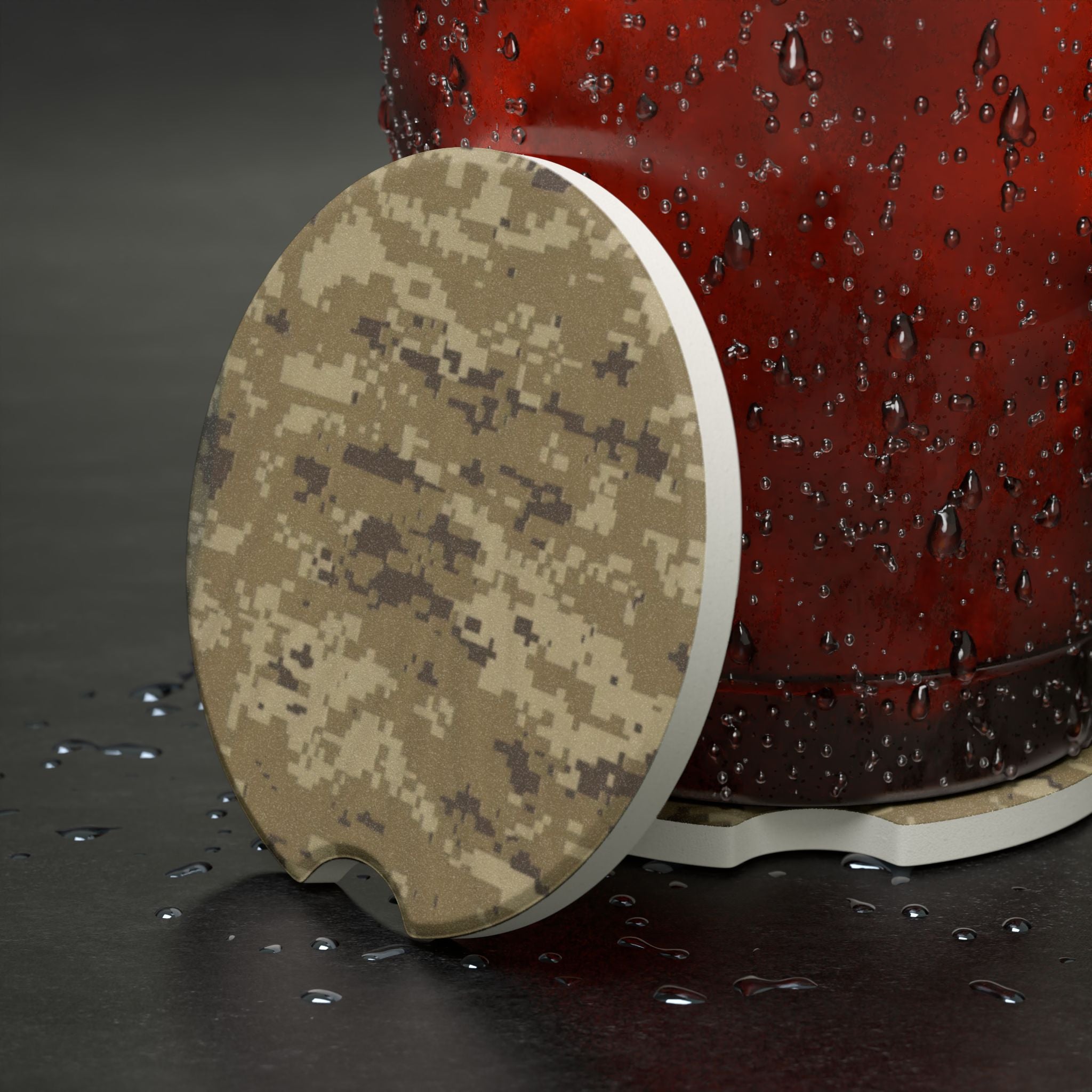 Desert Digital Camo Soapstone Car Coaster