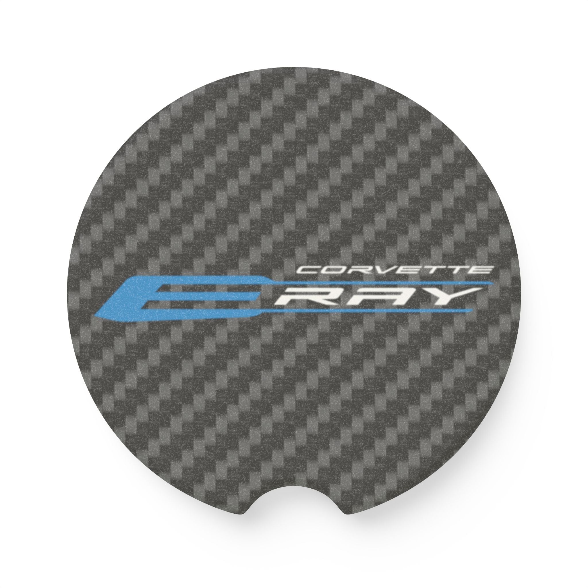 Corvette Eray Carbon Fiber Soapstone Car Coaster
