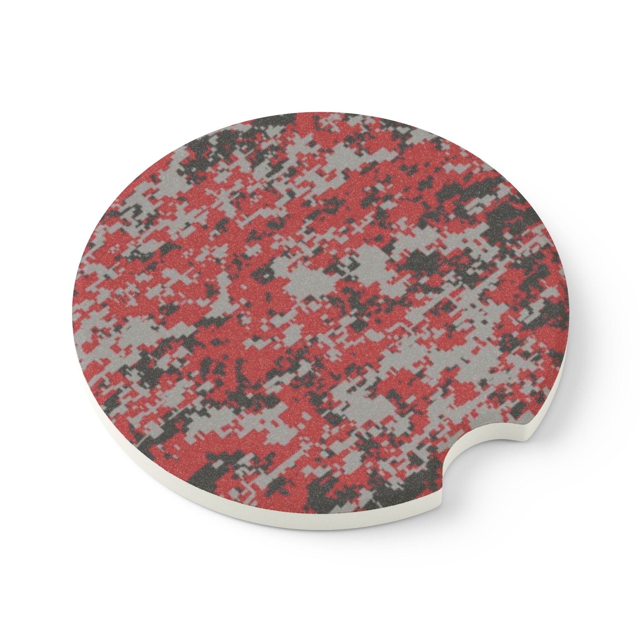 Red Digital Camo Soapstone Car Coaster