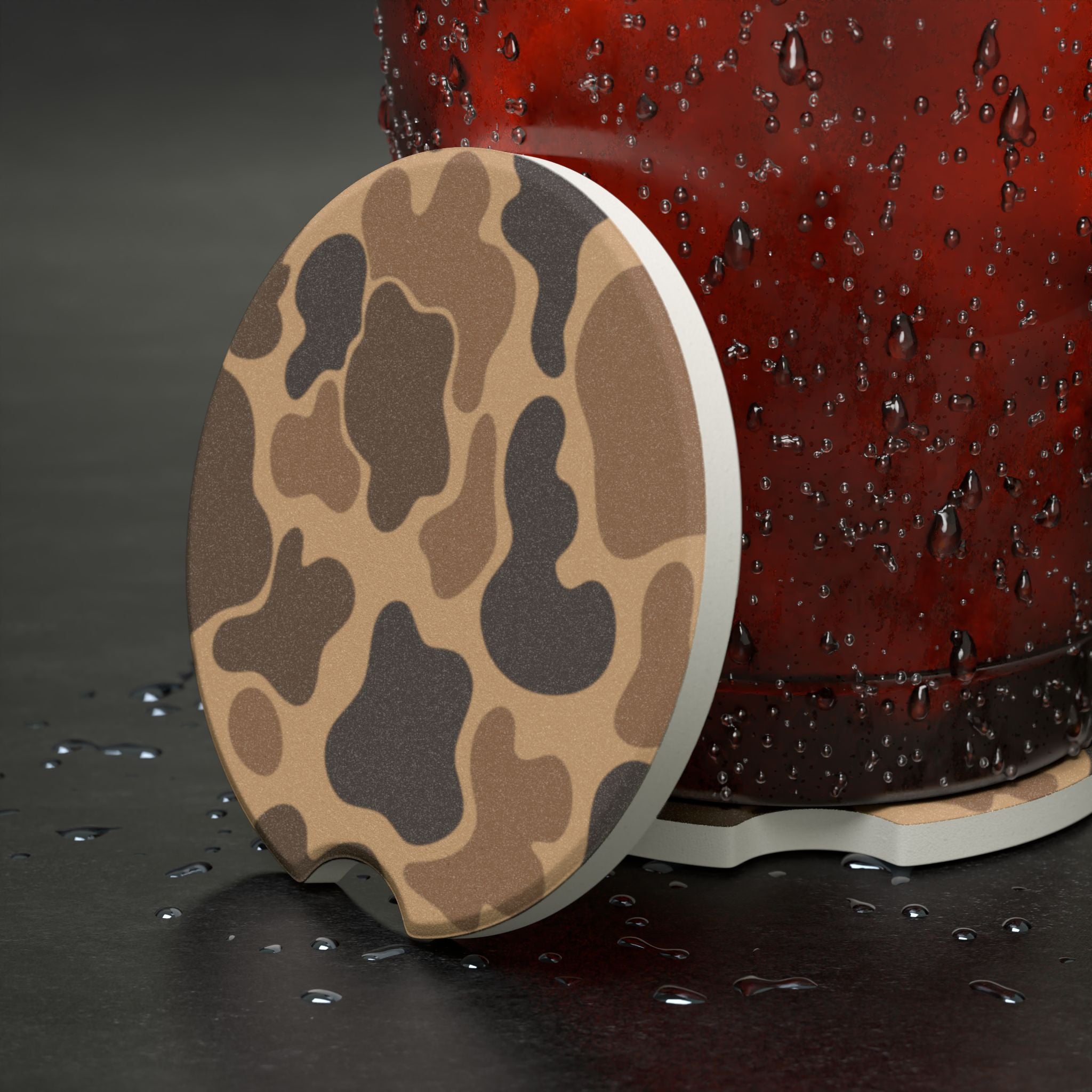 Old School Duck Camo Soapstone Car Coaster