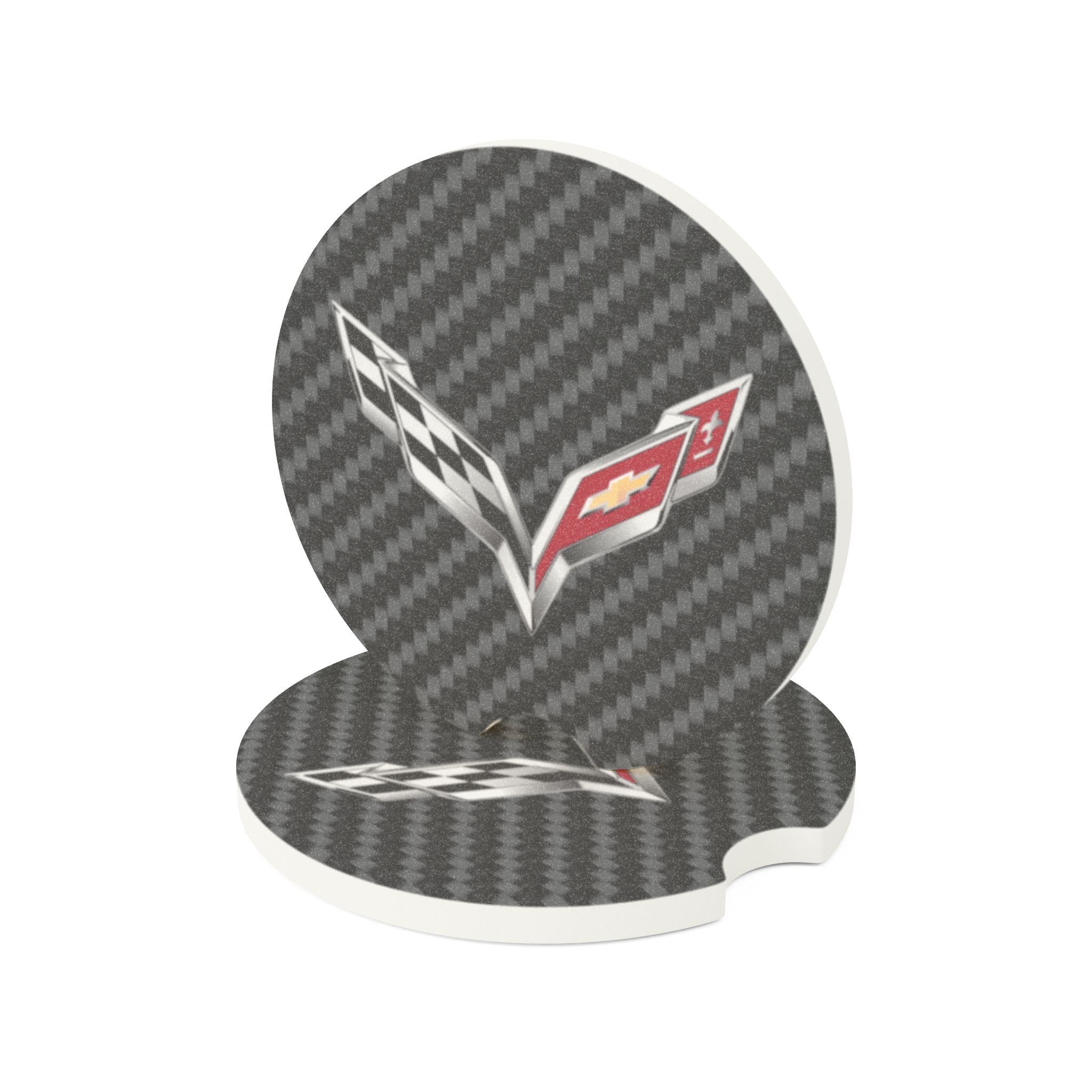 Corvette C7 Carbon Fiber Soapstone Car Coaster