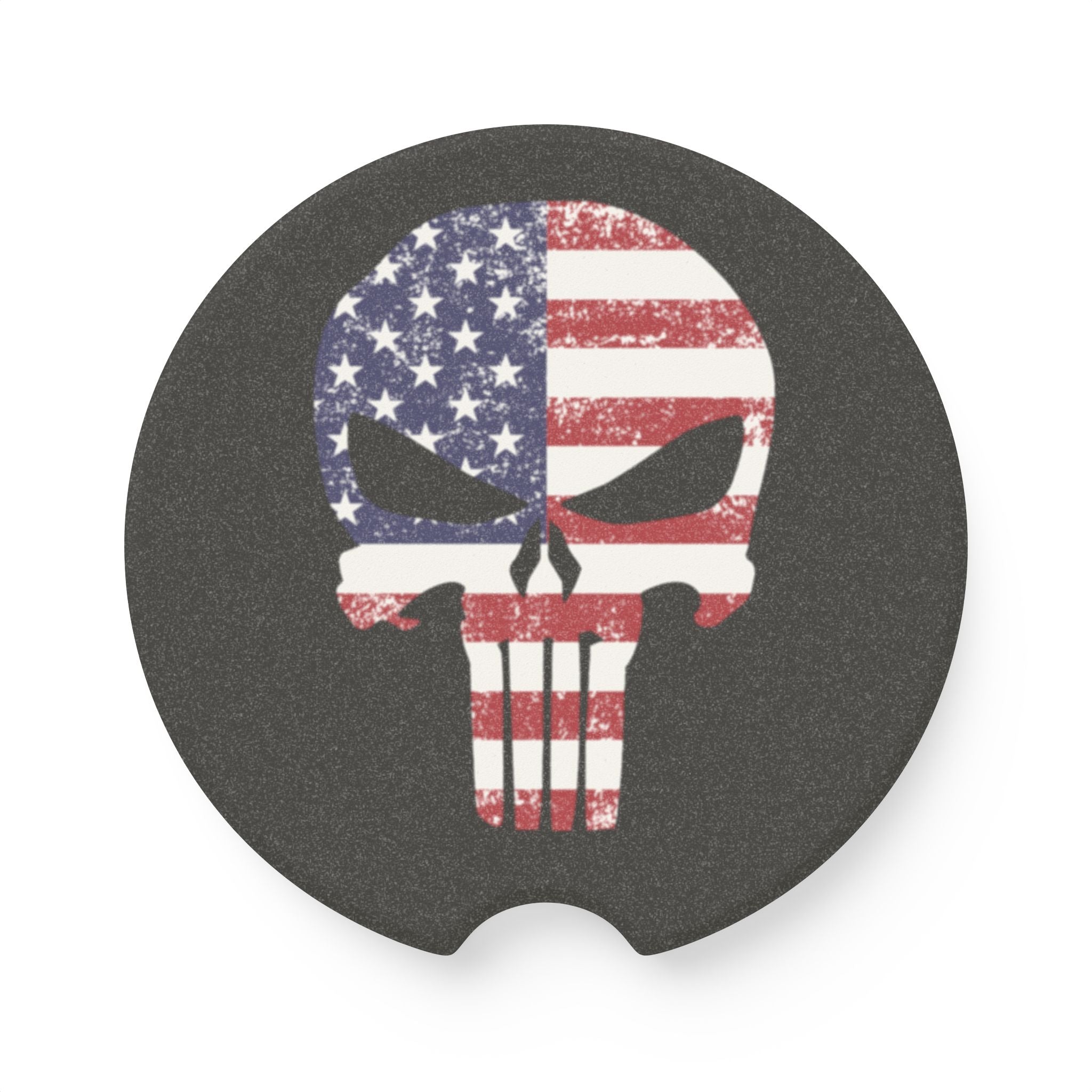 American Flag Punisher Soapstone Car Coaster