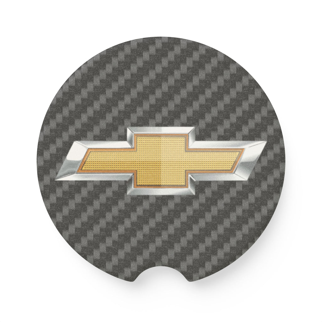 Chevy Carbon Fiber Soapstone Car Coaster