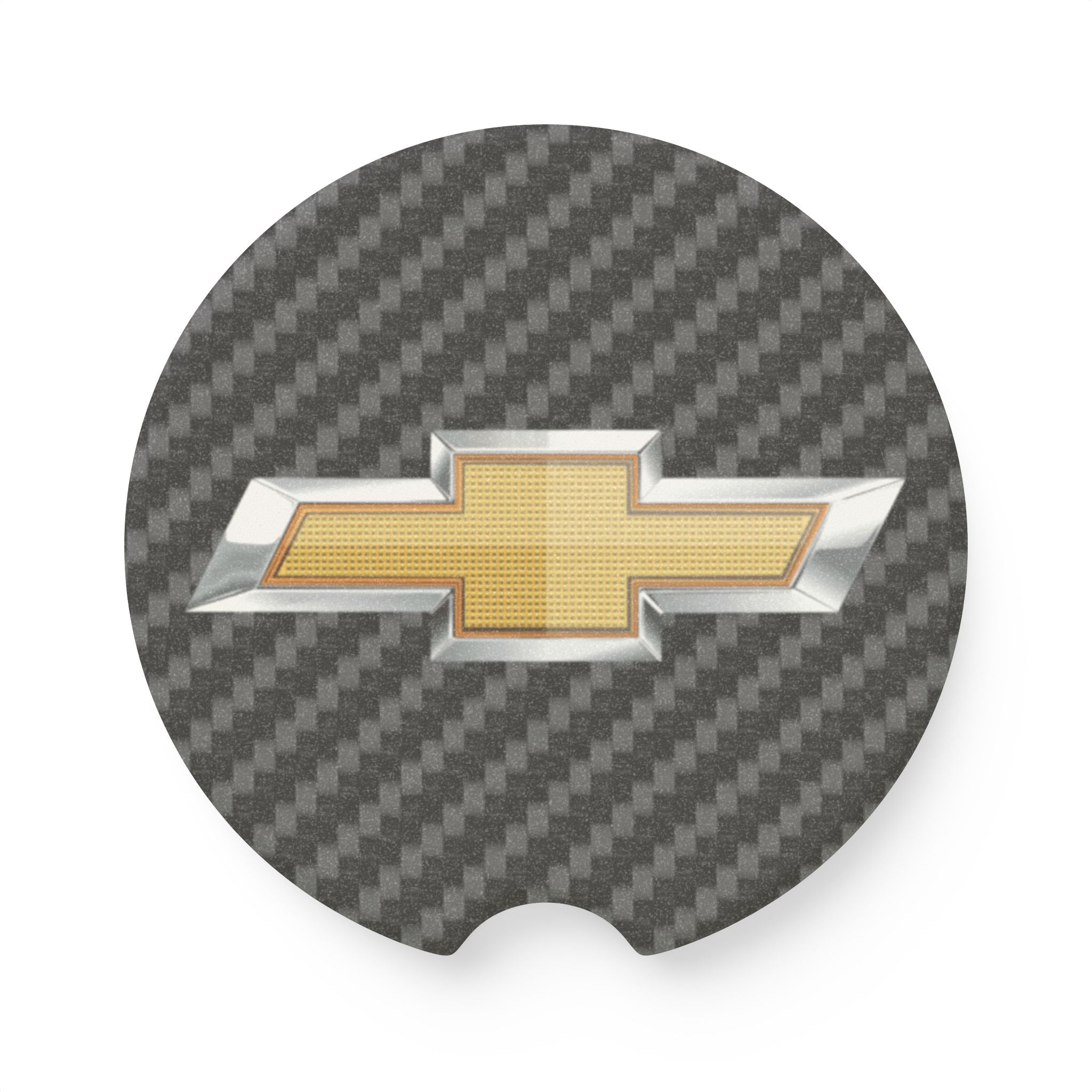 Chevy Carbon Fiber Soapstone Car Coaster