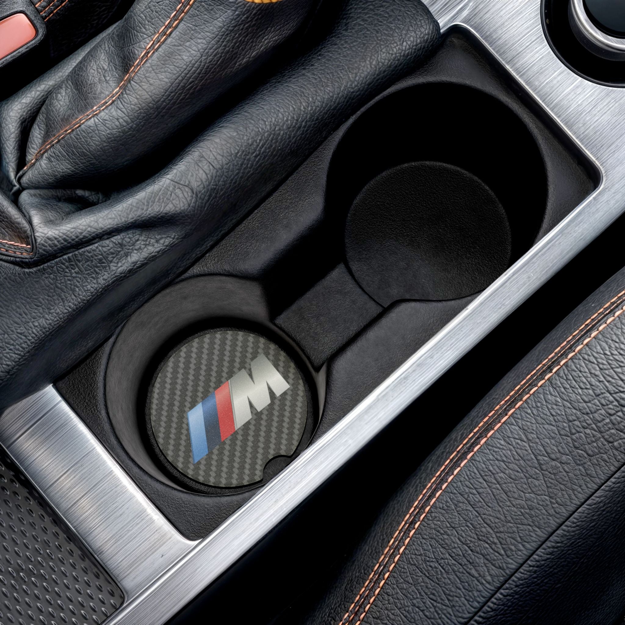 BMW M Series Carbon Fiber Soapstone Car Coaster