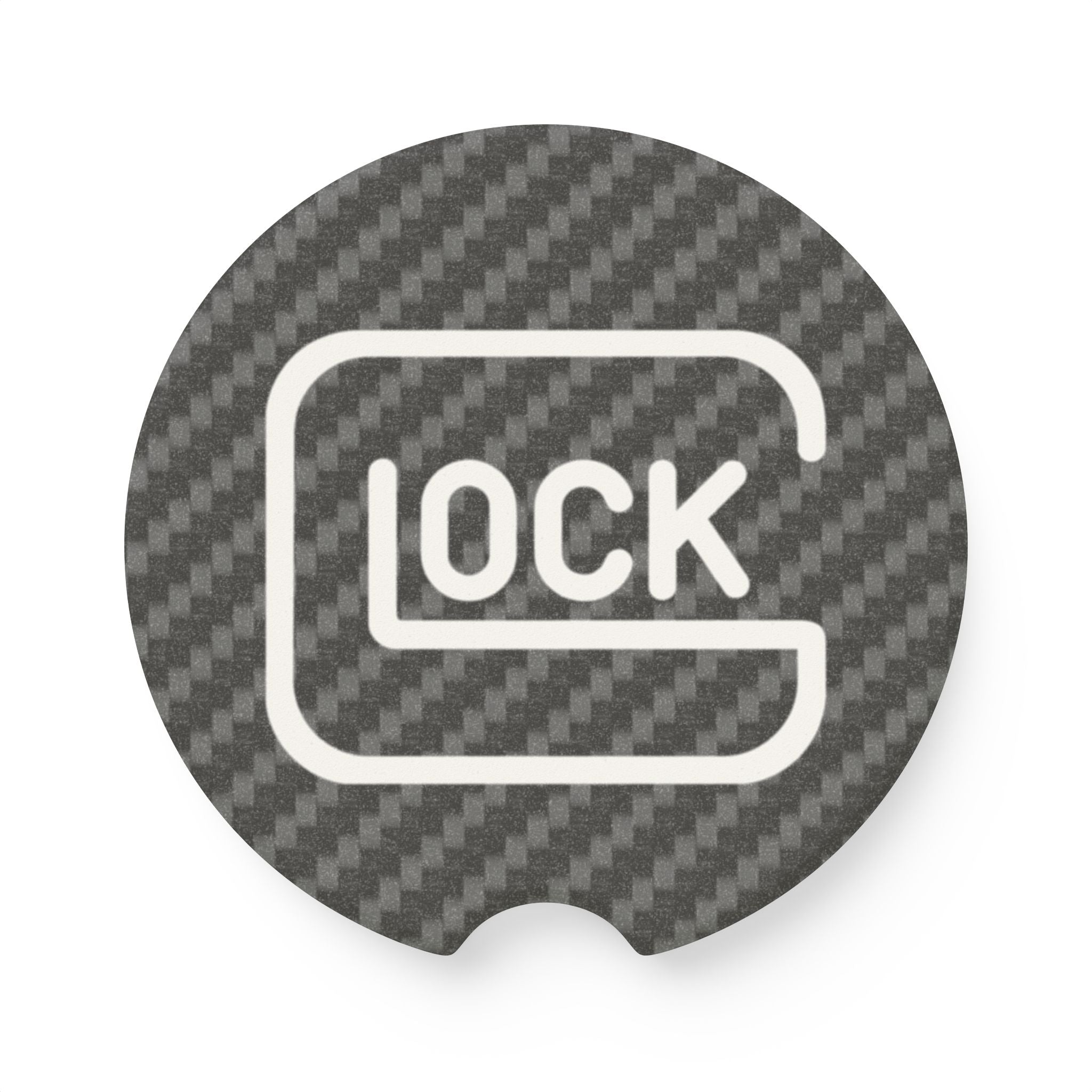 Glock Carbon Fiber Soapstone Car Coaster