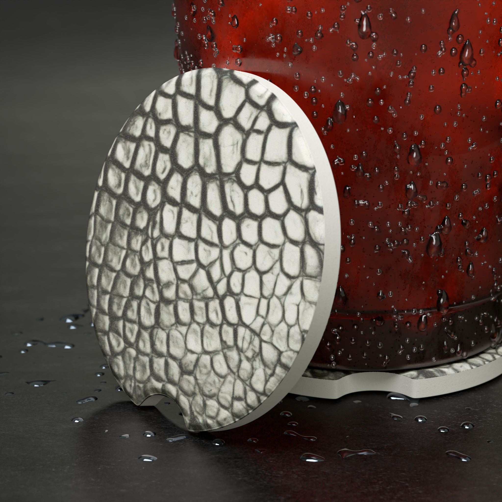 Crocodile Skin Soapstone Car Coaster