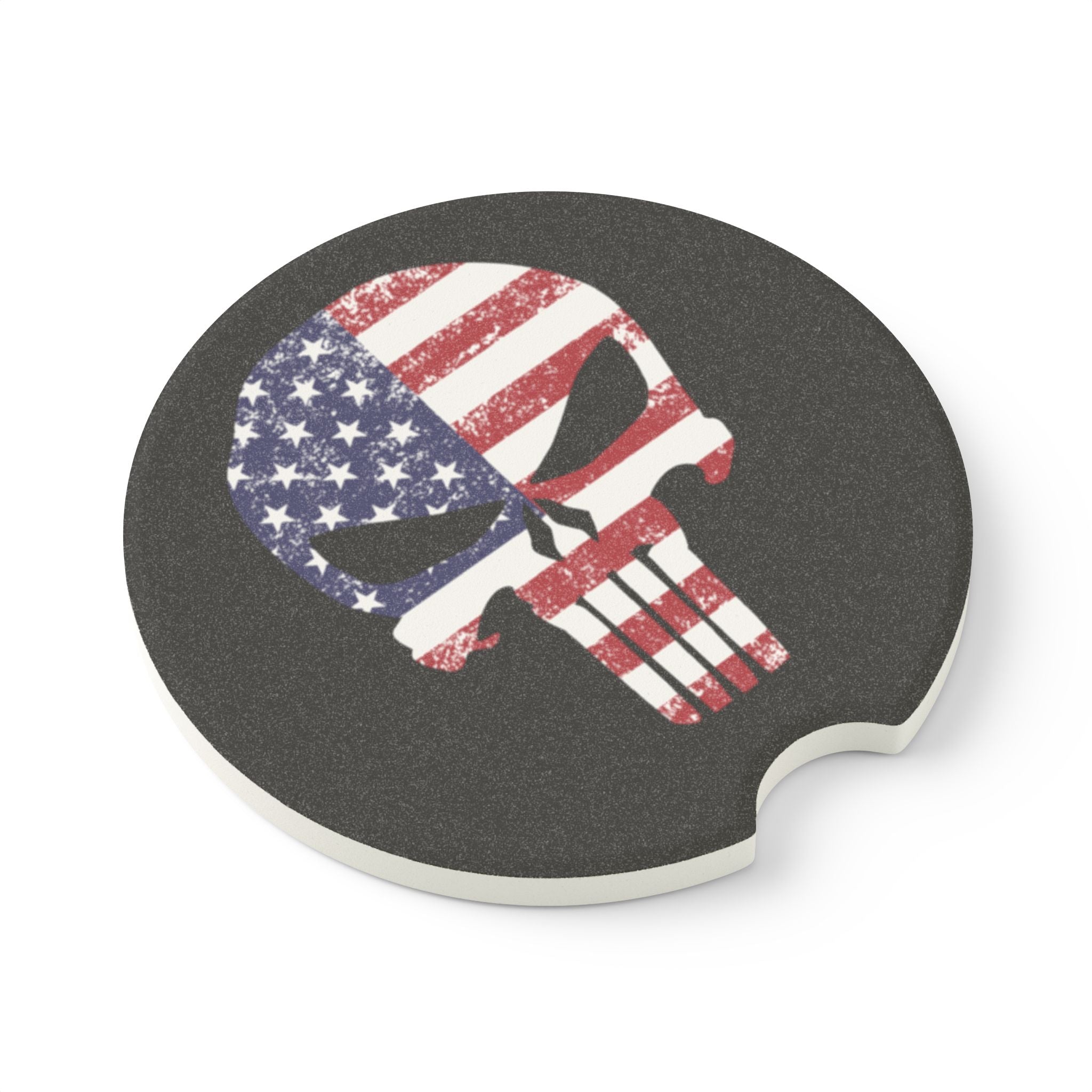 American Flag Punisher Soapstone Car Coaster