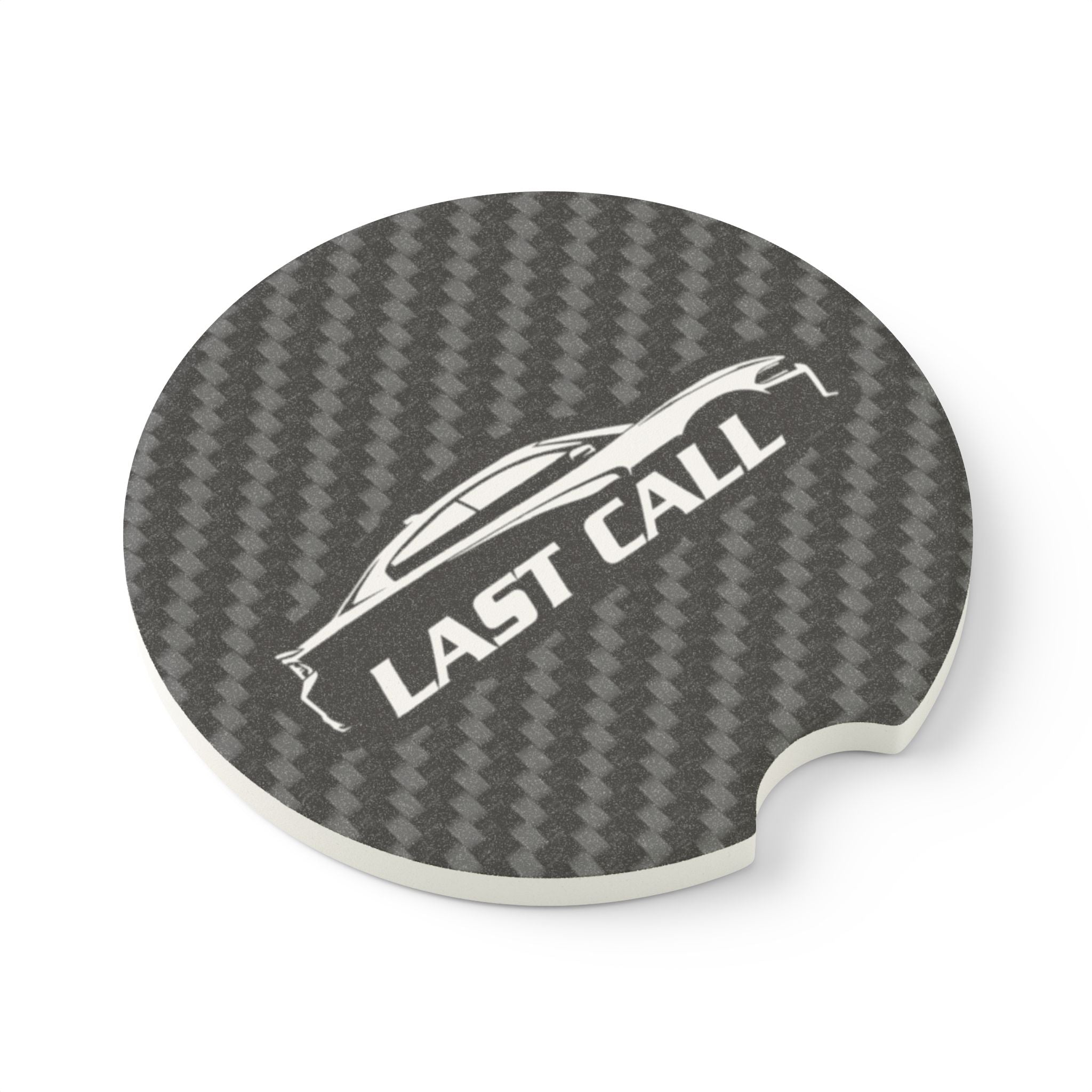 Charger Last Call Carbon Fiber Soapstone Car Coaster