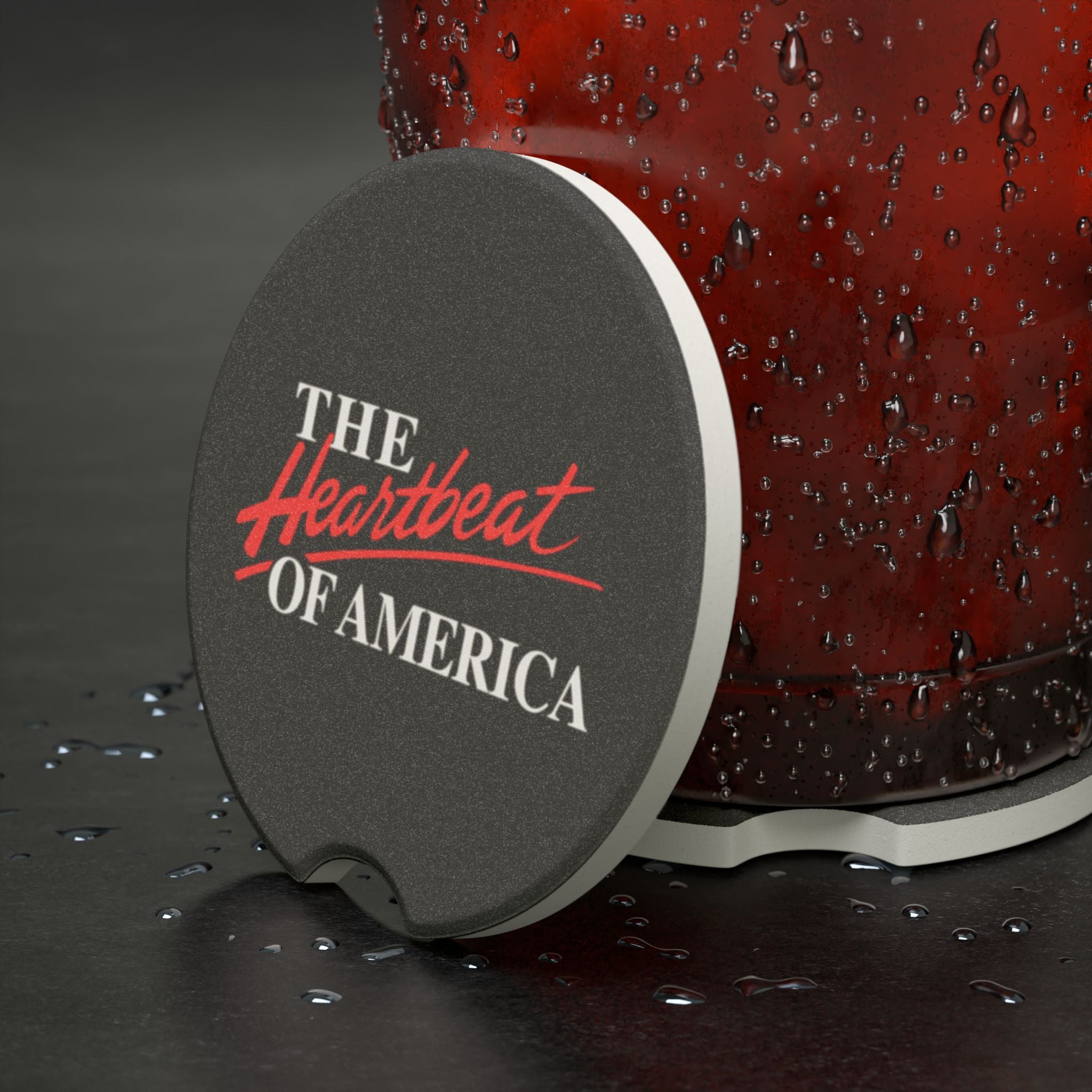 The Heartbeat Of America Soapstone Car Coaster