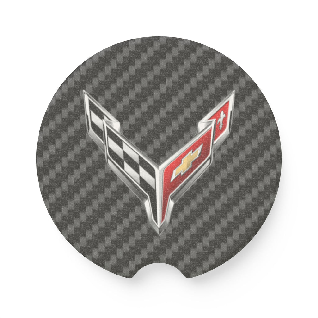 Corvette C8 Carbon Fiber Soapstone Car Coaster