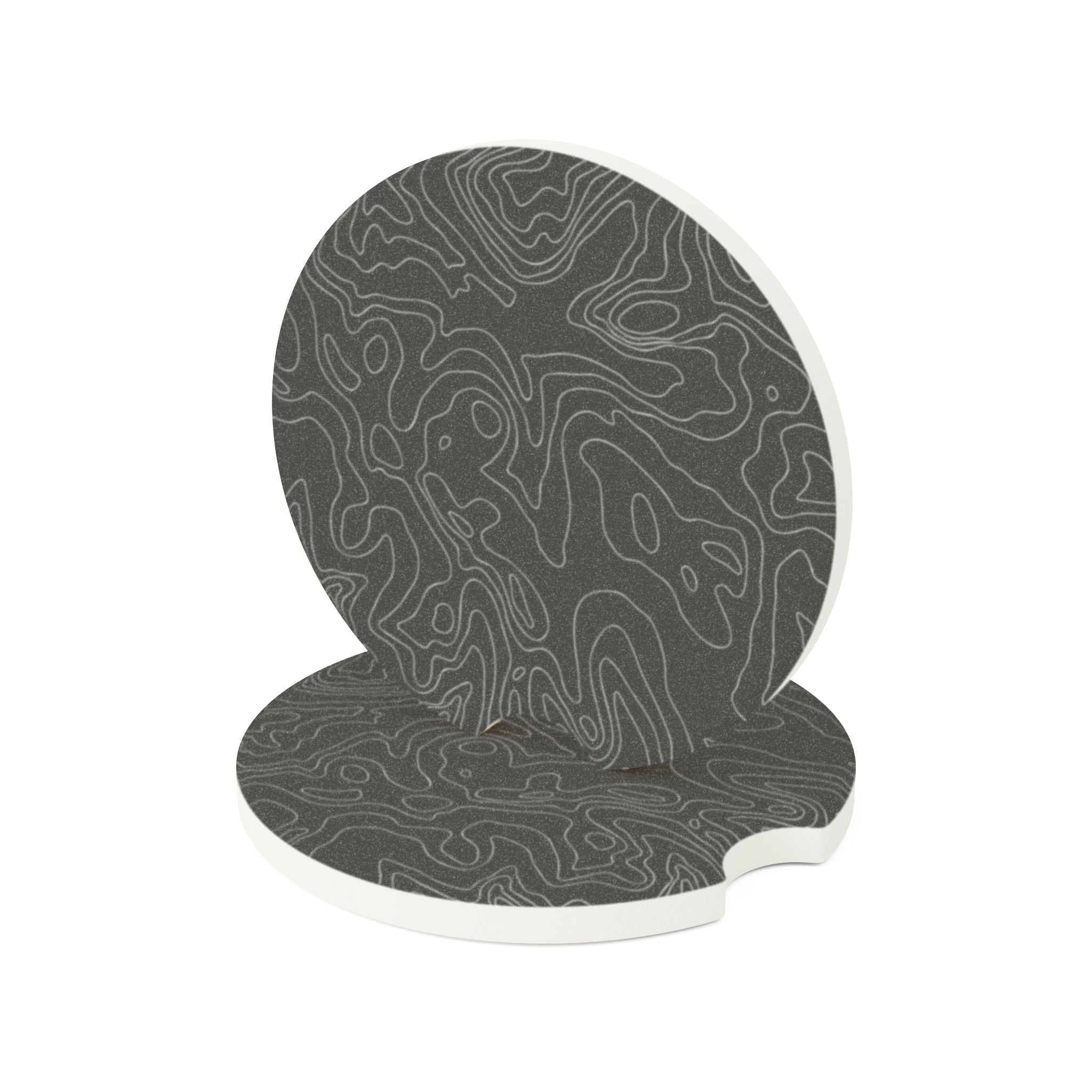 Topo Topographic Lines Soapstone Car Coaster