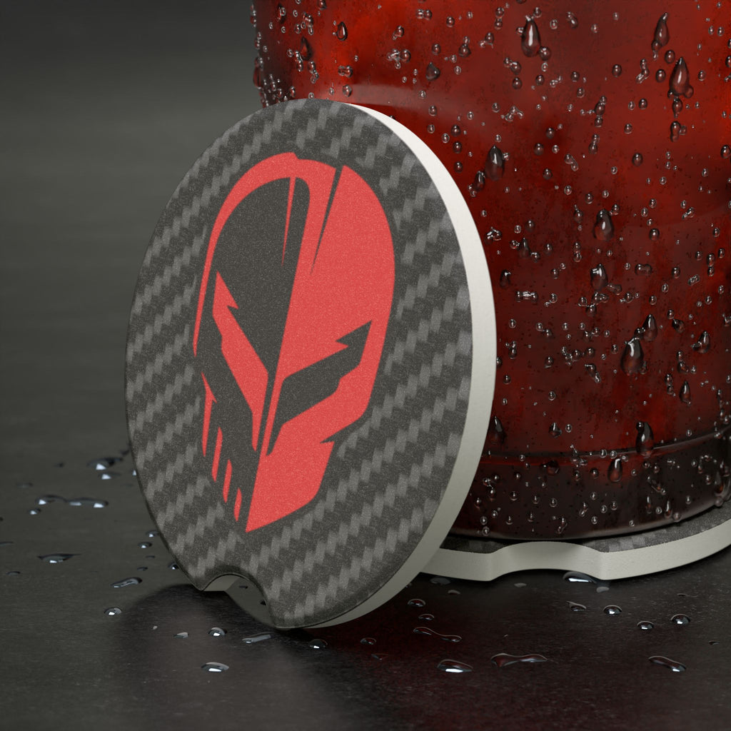 Corvette C8 Jake Skull Carbon Fiber Soapstone Car Coaster