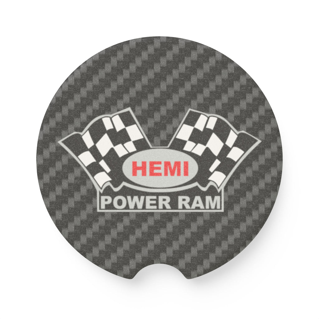Hemi Power Ram Carbon Fiber Soapstone Car Coaster