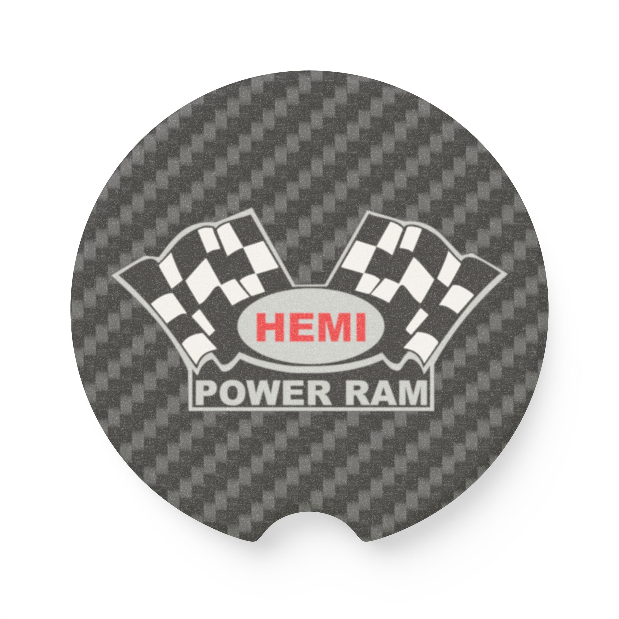 Hemi Power Ram Carbon Fiber Soapstone Car Coaster