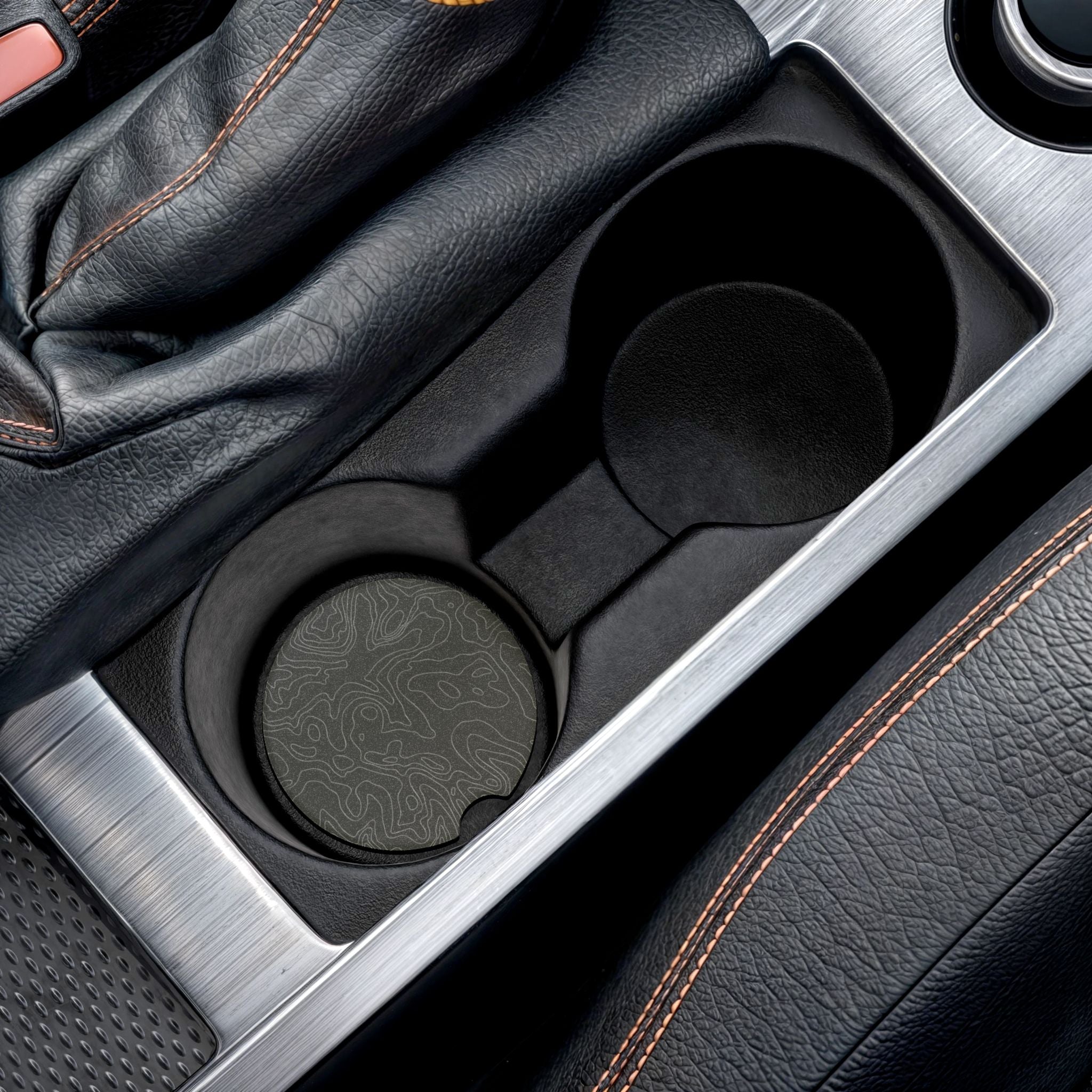 Topo Topographic Lines Soapstone Car Coaster