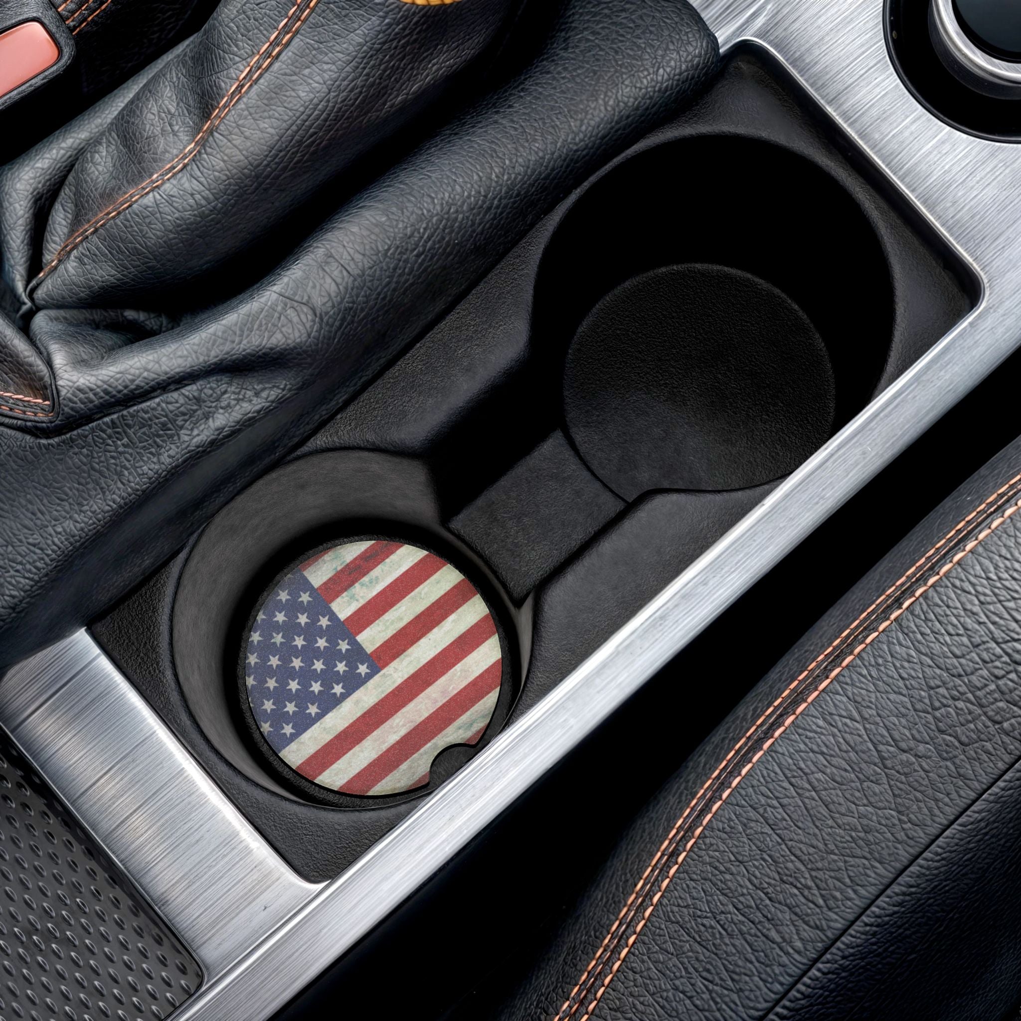 American Flag Soapstone Car Coaster