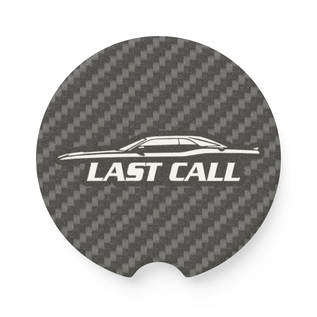 Challenger Last Call Carbon Fiber Soapstone Car Coaster