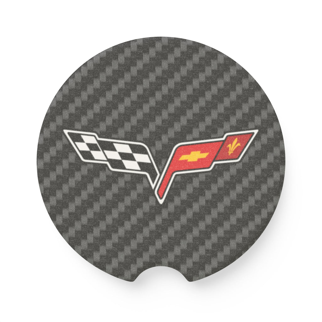 Corvette C6 Carbon Fiber Soapstone Car Coaster