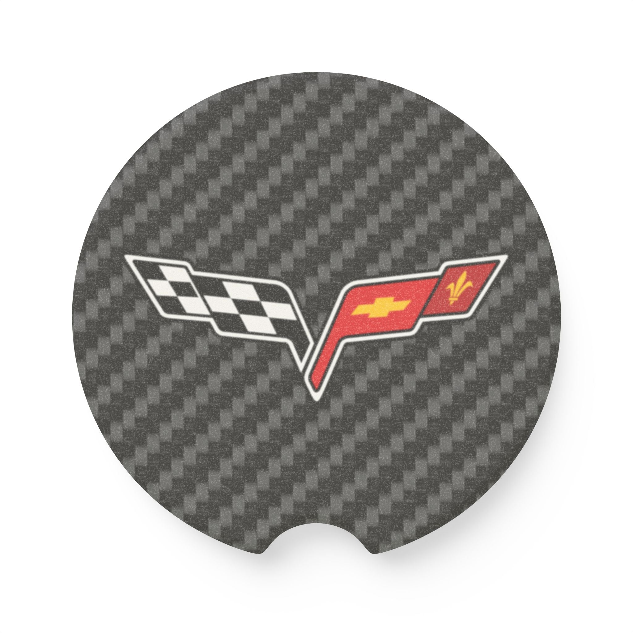 Corvette C6 Carbon Fiber Soapstone Car Coaster