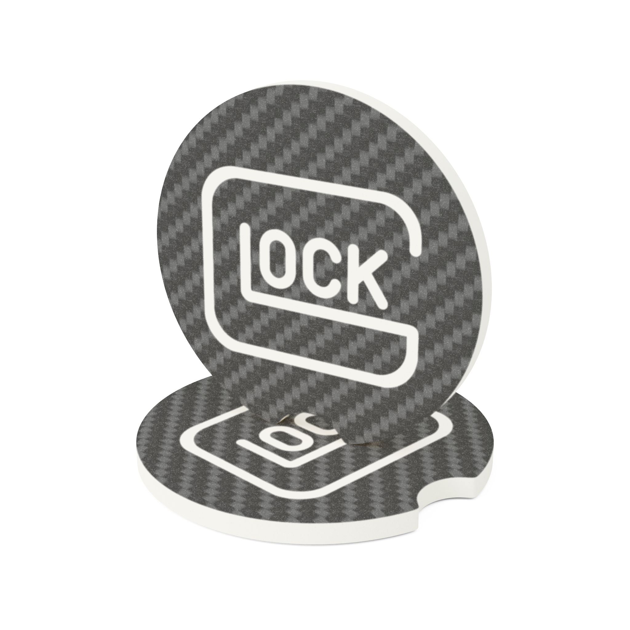 Glock Carbon Fiber Soapstone Car Coaster