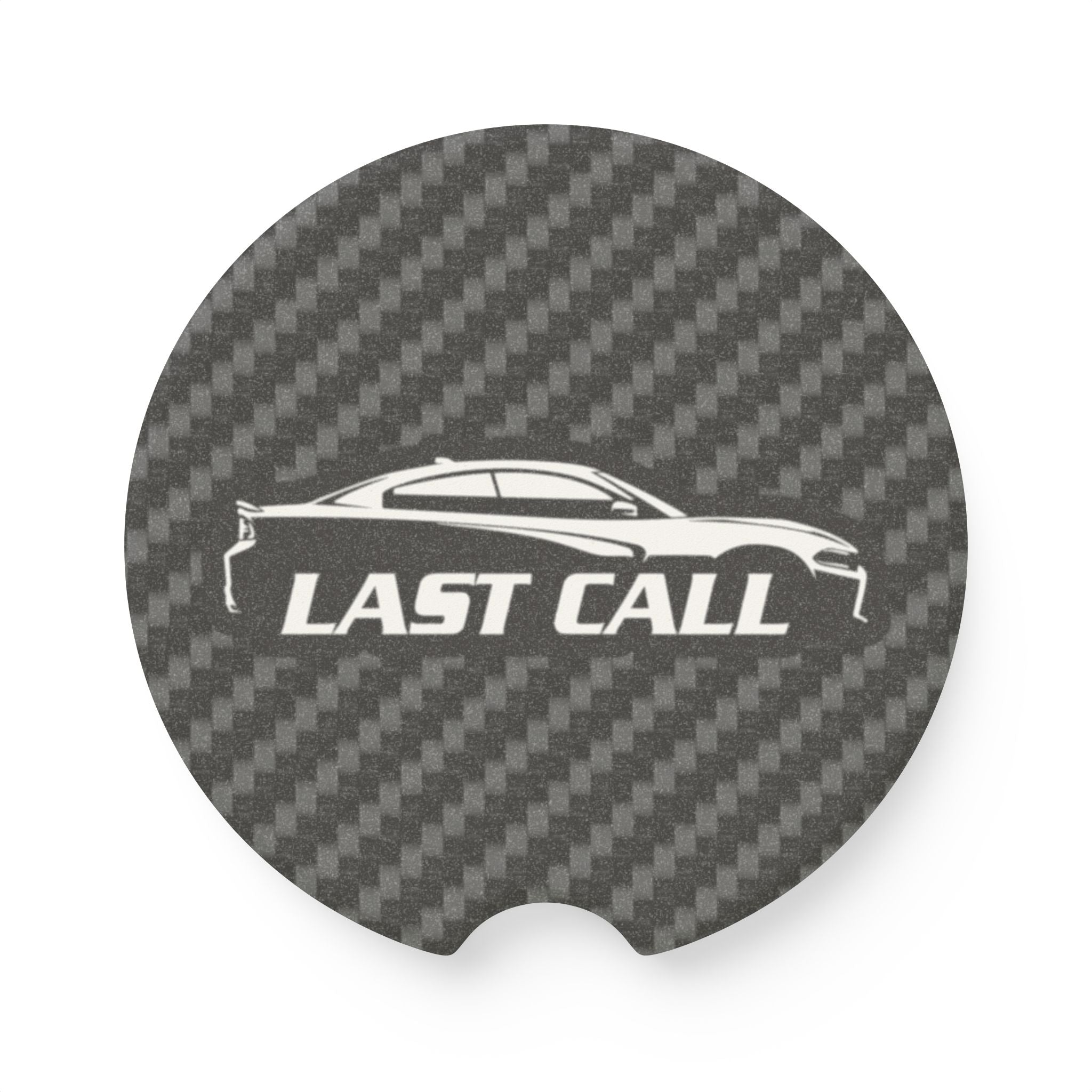 Charger Last Call Carbon Fiber Soapstone Car Coaster
